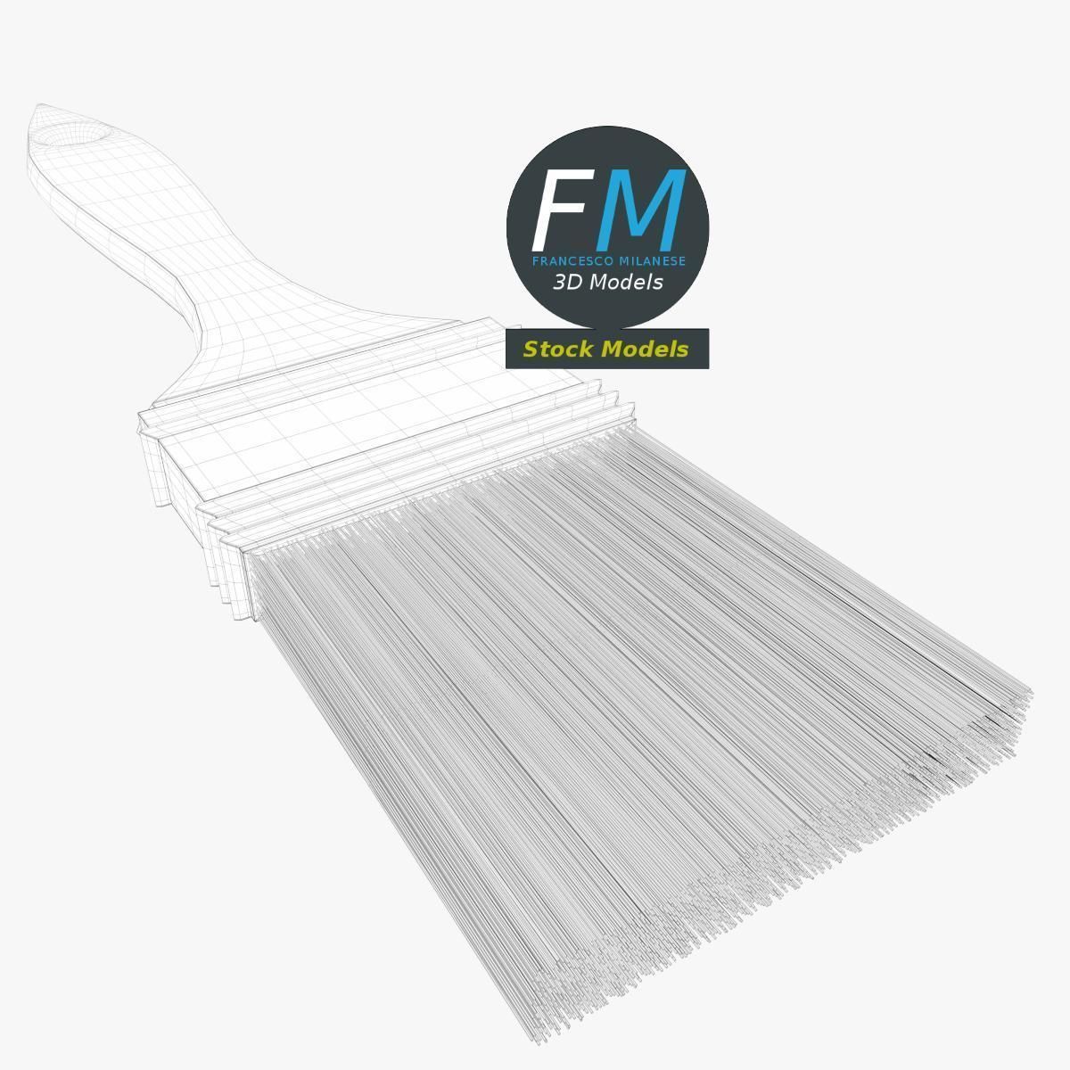 Clean paintbrush 3D model_8