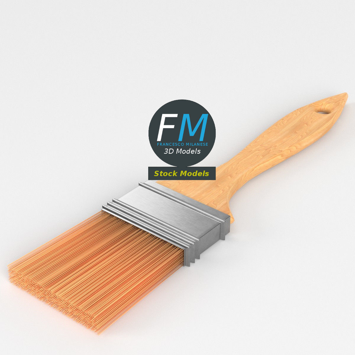 Clean paintbrush 3D model_2