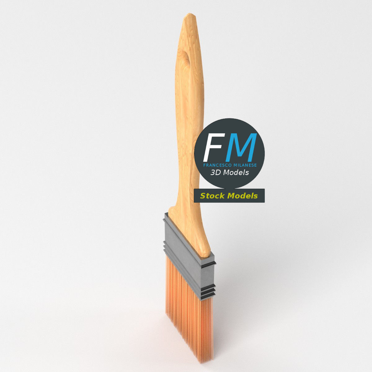 Clean paintbrush 3D model_5