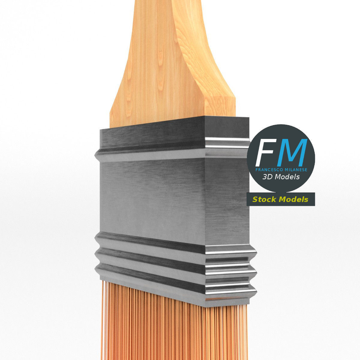 Clean paintbrush 3D model_4