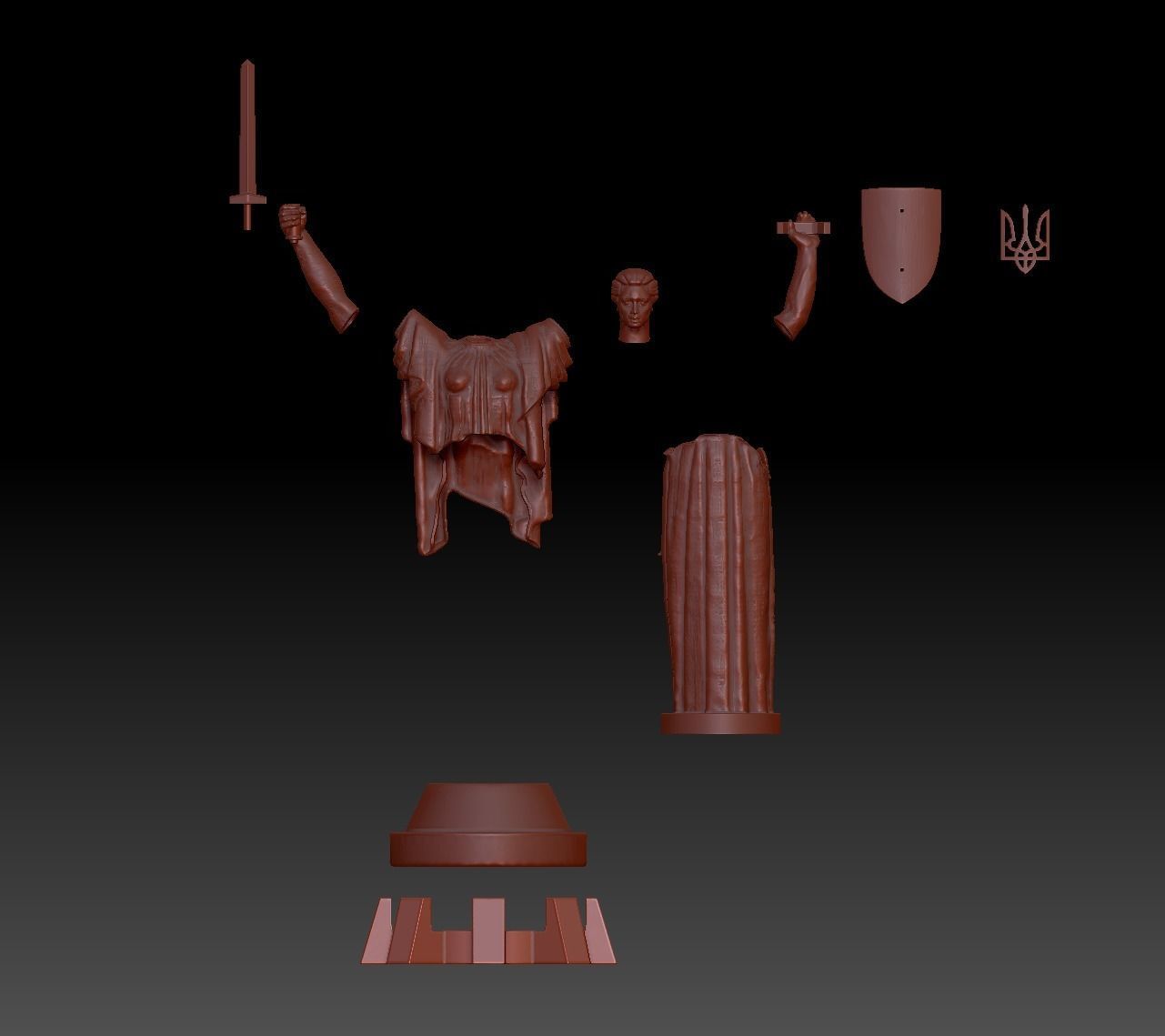 STATUETTE UKRAINE MOTHER 3D print model_4