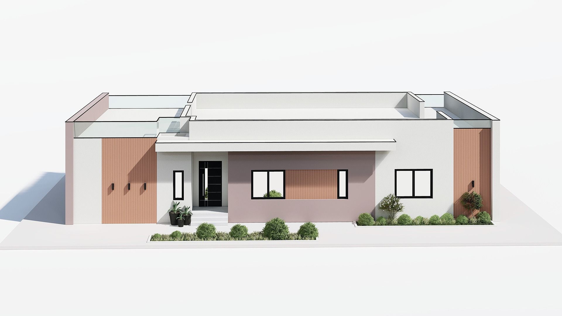 Modern Building N41 3D model_3