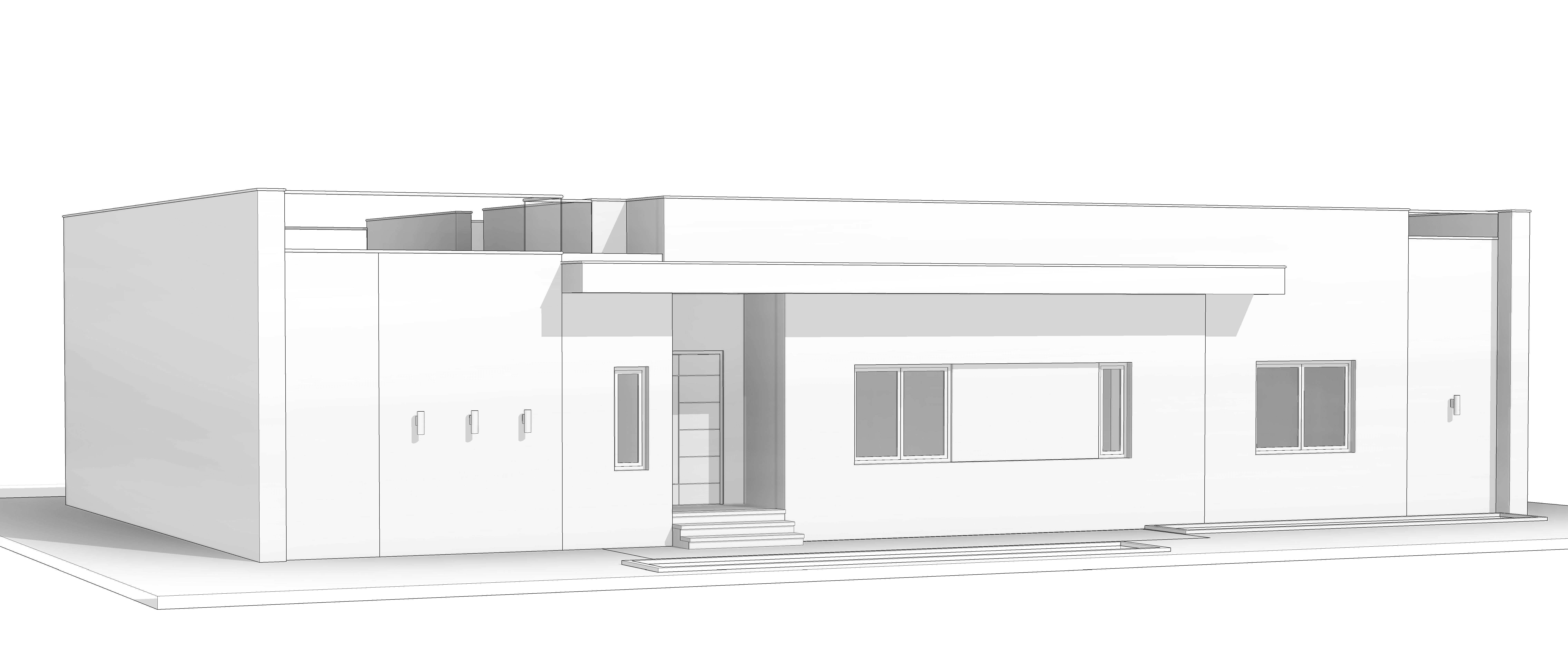 Modern Building N41 3D model_6