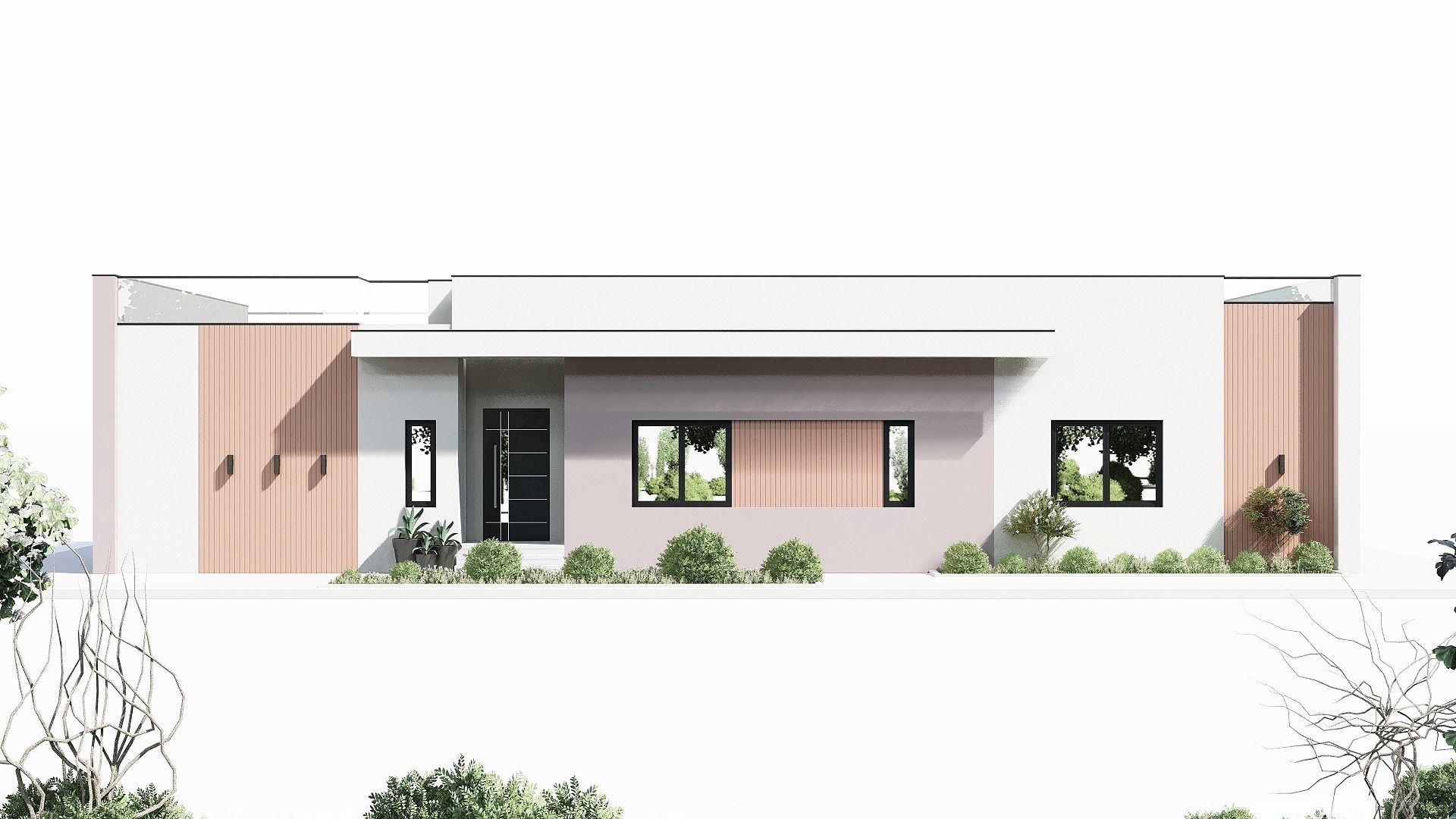 Modern Building N41 3D model_2