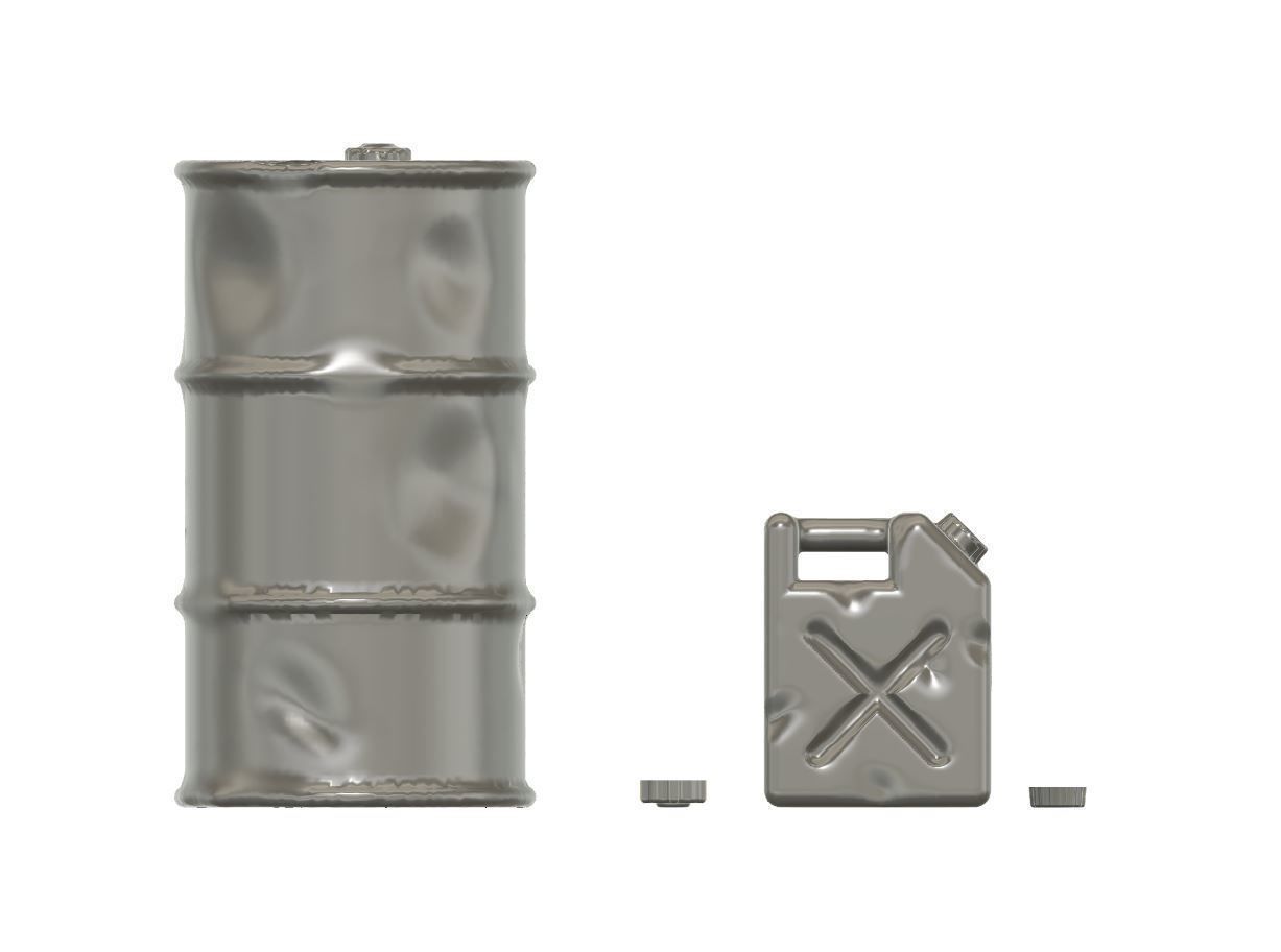 Diorama accessories scale 1 35 new and damaged barrels and tank 3D print model_4