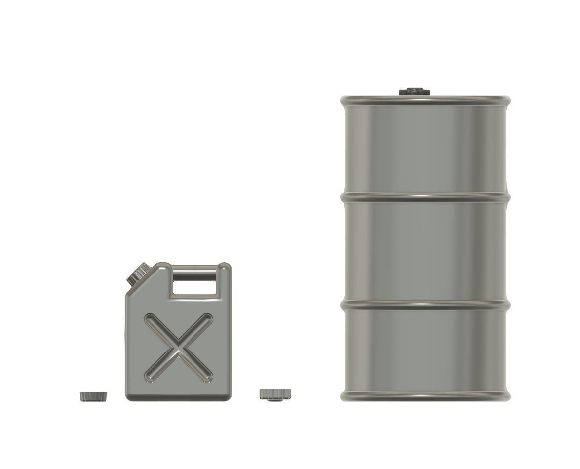 Diorama accessories scale 1 35 new and damaged barrels and tank 3D print model_2