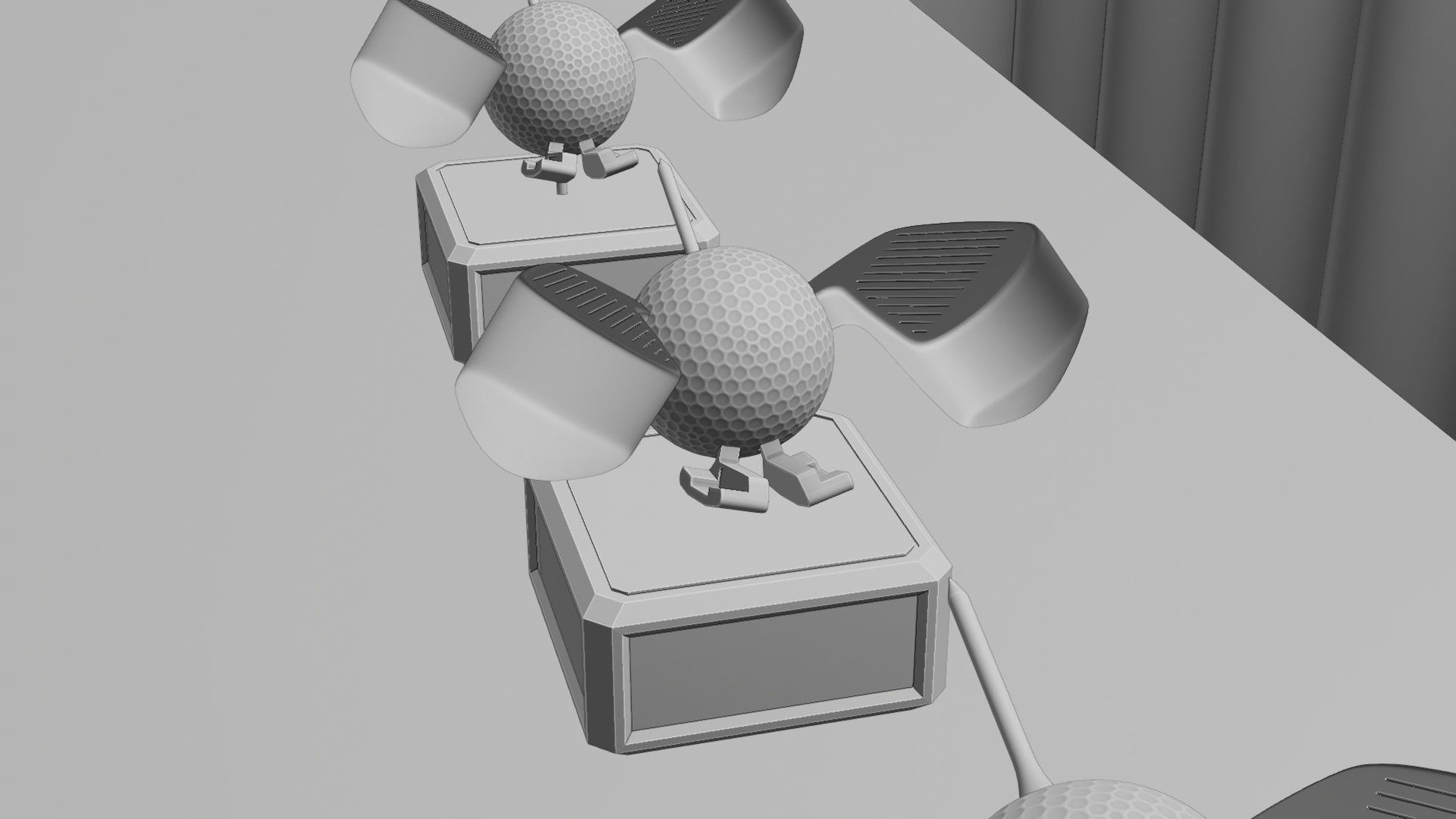 Golf Trophy Bird 3D print model_14