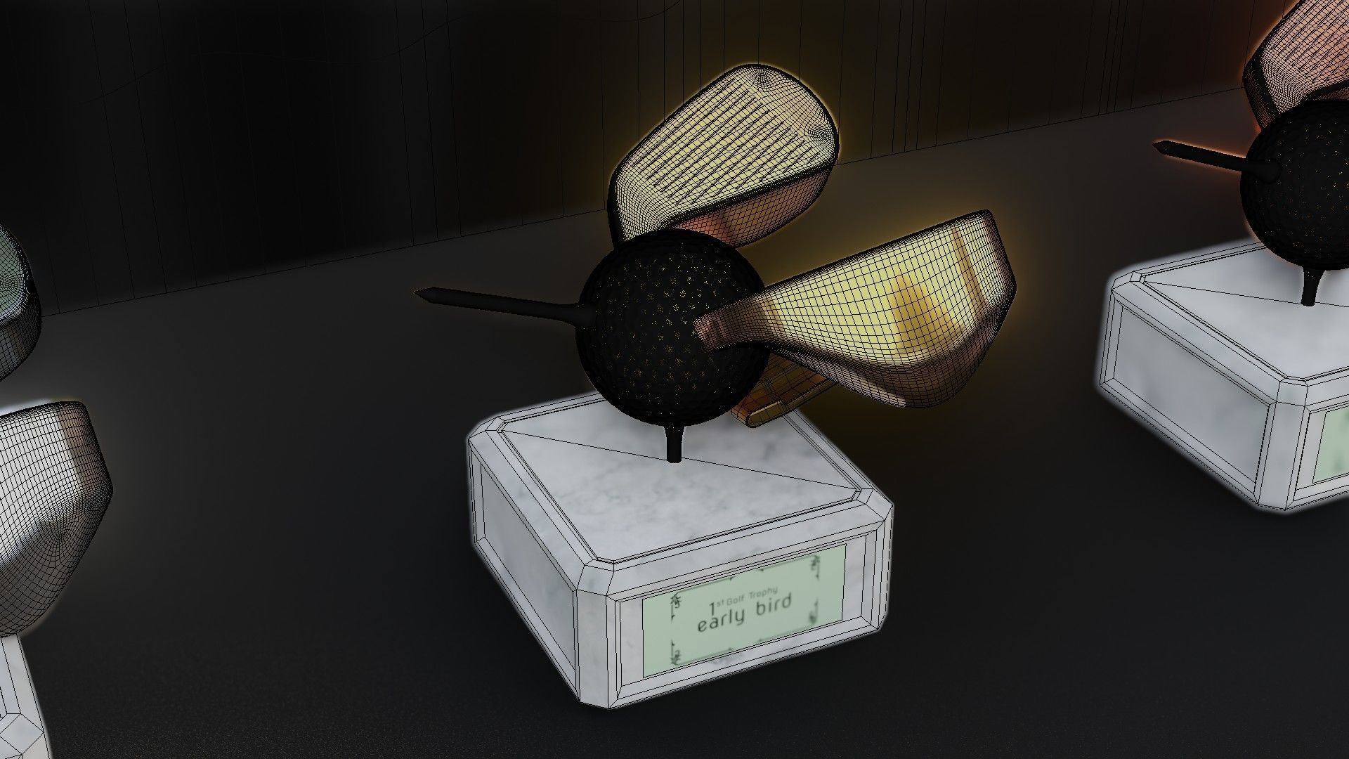 Golf Trophy Bird 3D print model_7