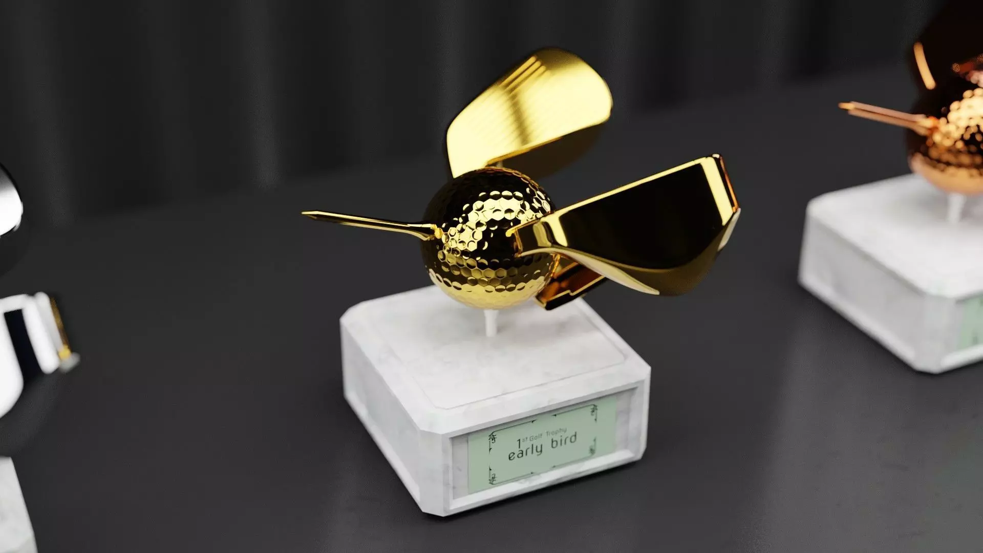 Golf Trophy Bird 3D print model_0