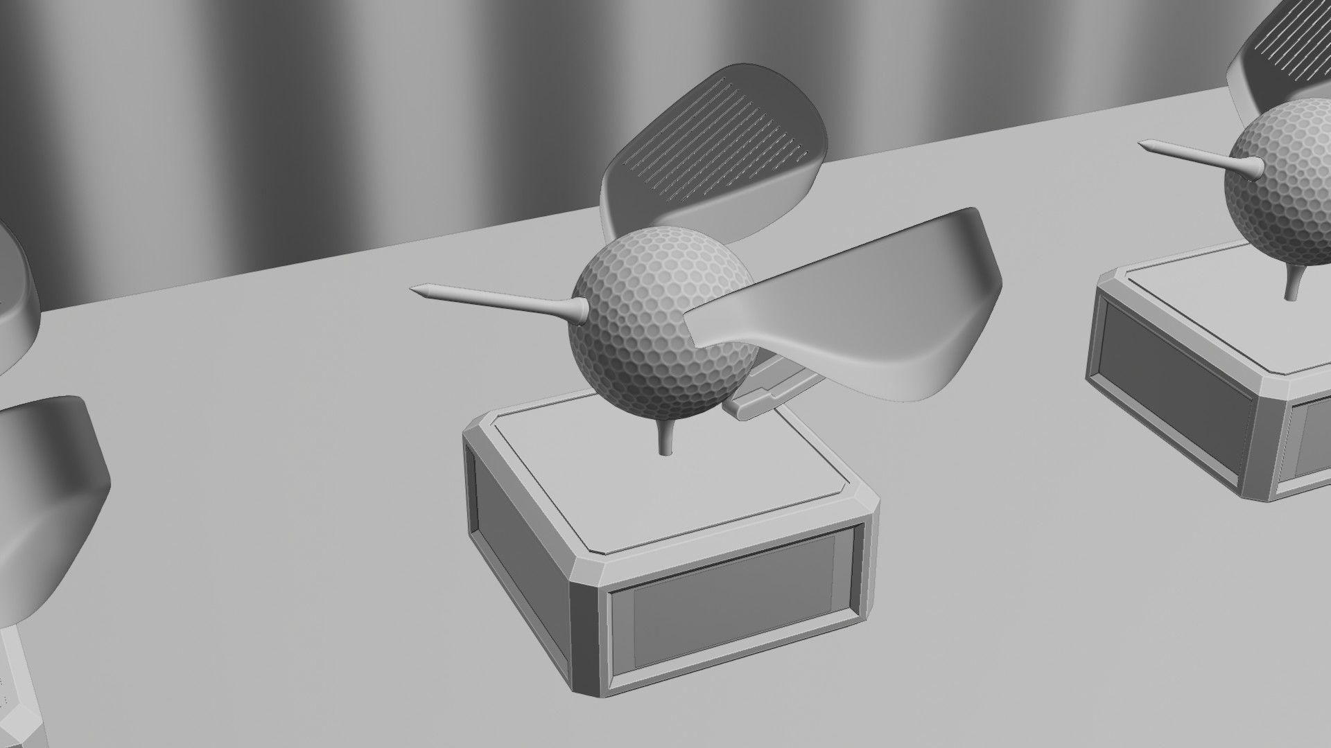 Golf Trophy Bird 3D print model_13