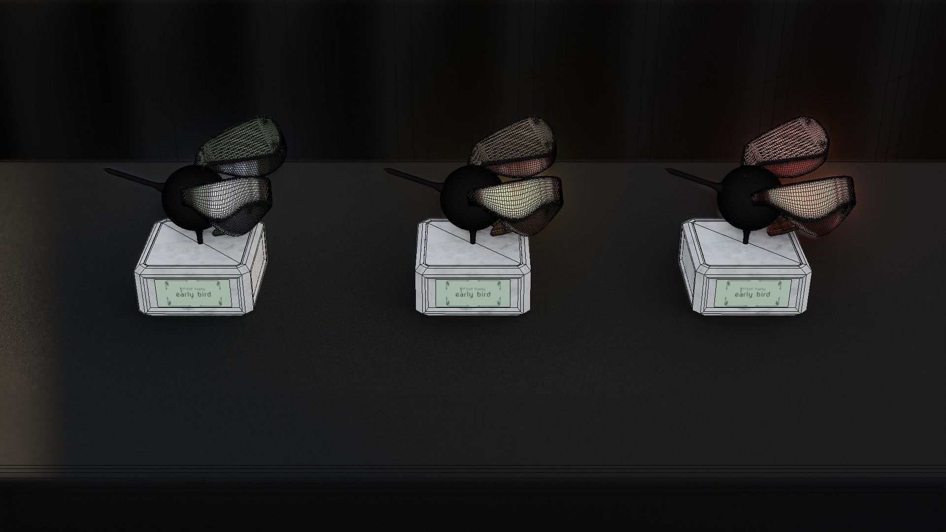 Golf Trophy Bird 3D print model_5