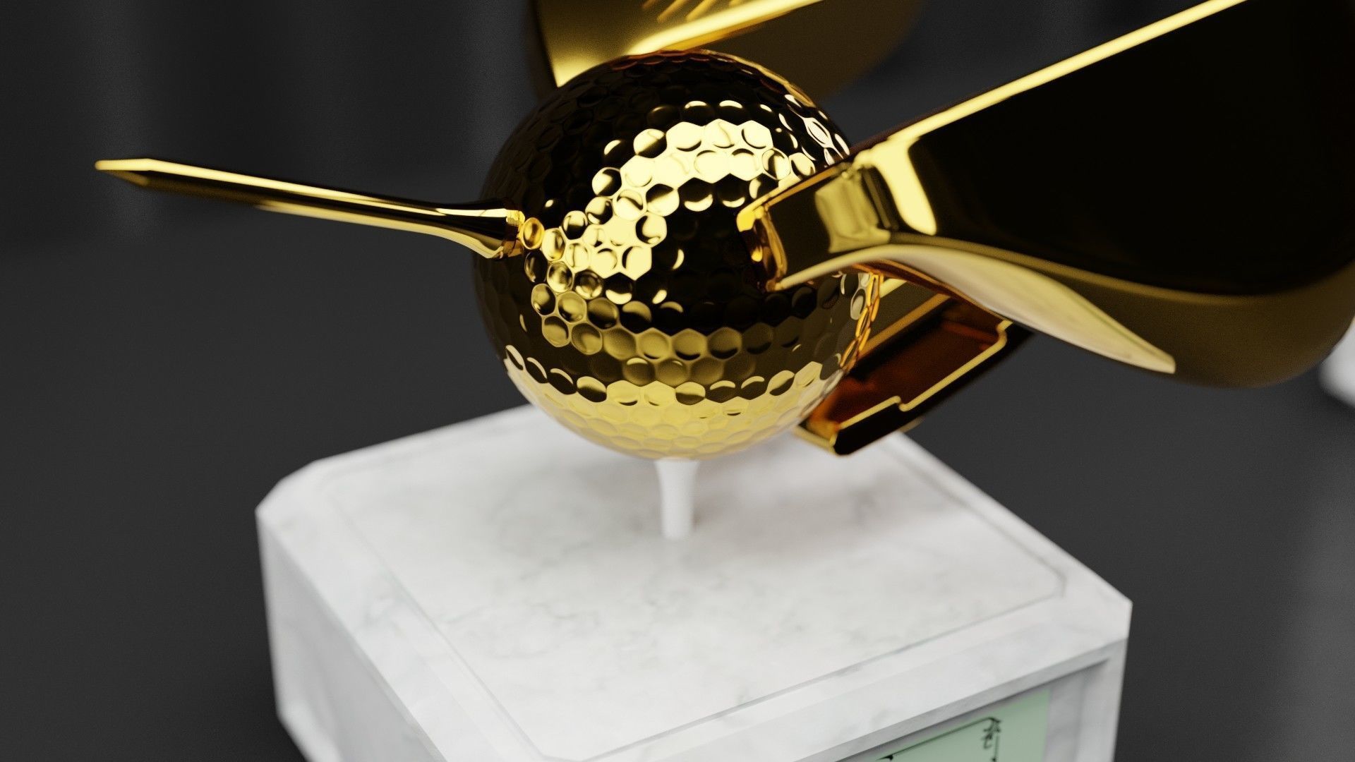 Golf Trophy Bird 3D print model_4