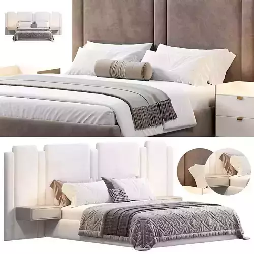 Soft wall panels Palace Bed by wallandwall 3D model