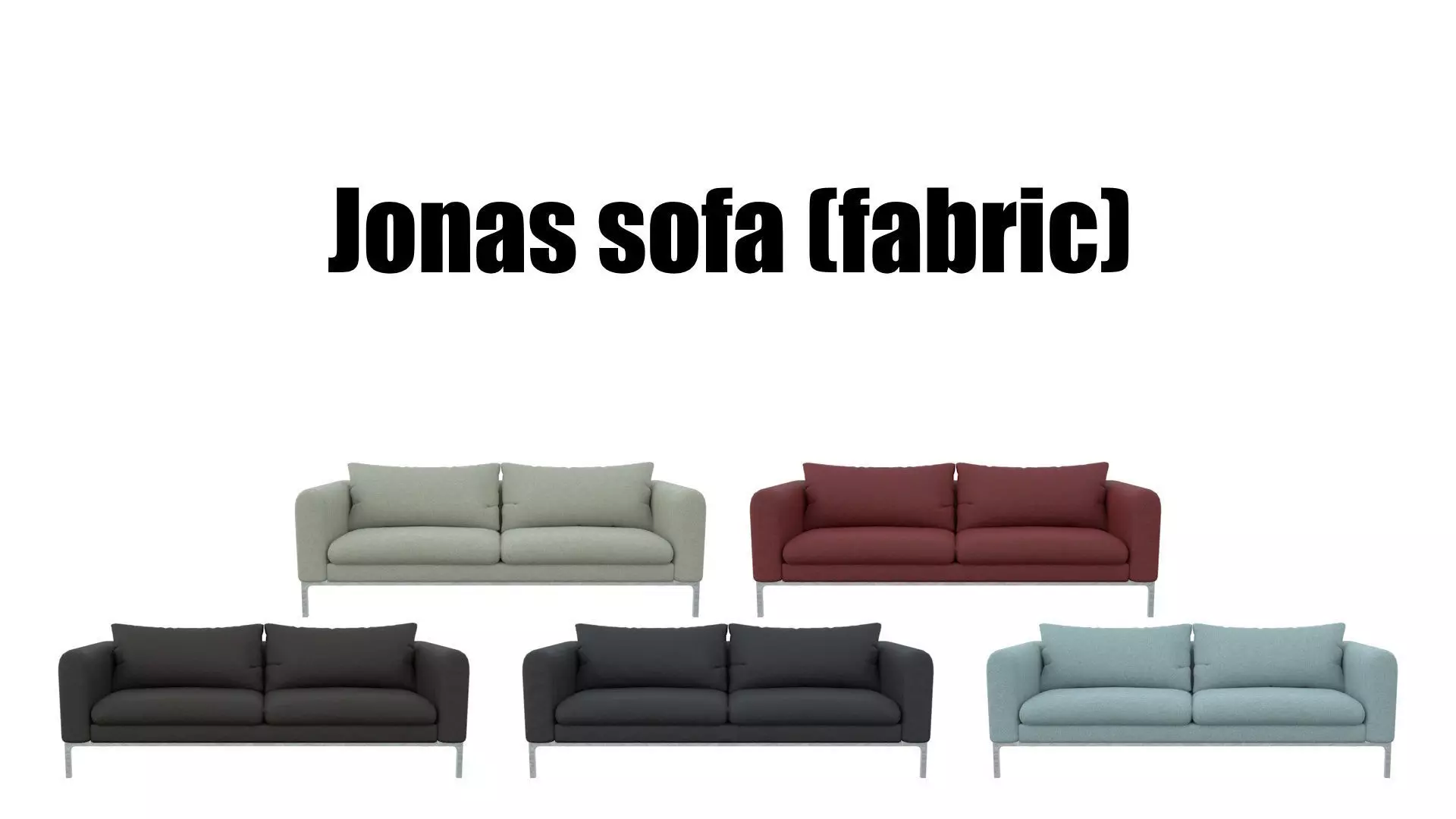 Common fabric Jonas sofa Low-poly 3D model_0