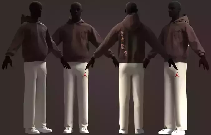 Utopia Hoodie and Jordan pants by Travis Scott  3D model