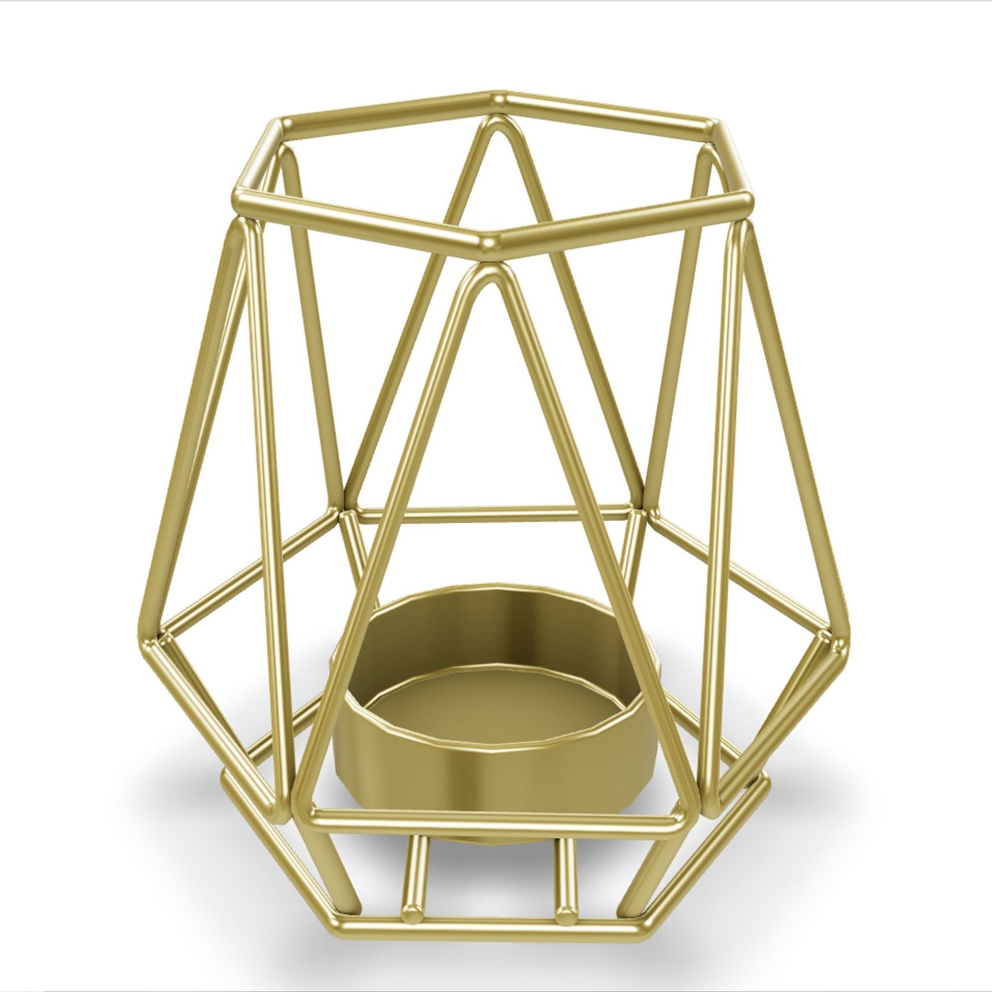 Geometric Candle Holder 3 Low-poly 3D model_1