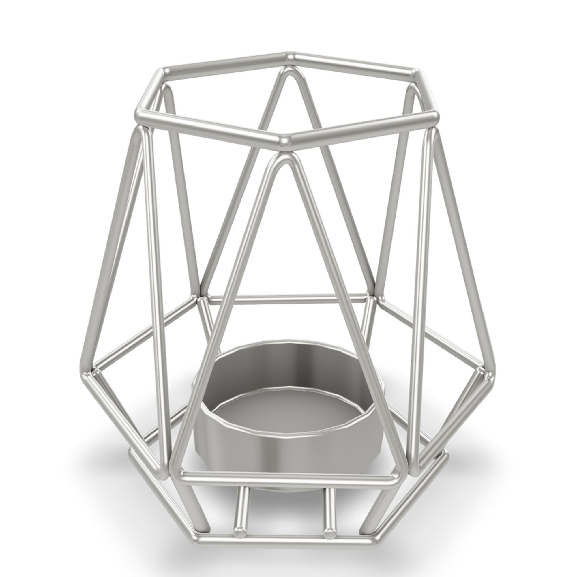 Geometric Candle Holder 3 Low-poly 3D model_2