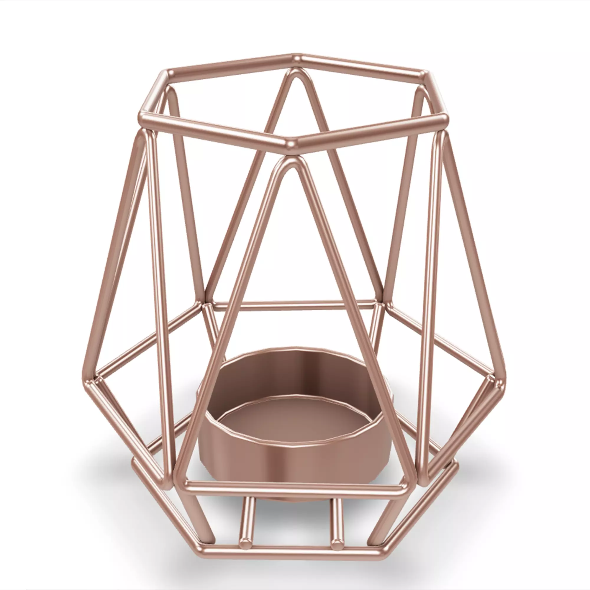 Geometric Candle Holder 3 Low-poly 3D model_0