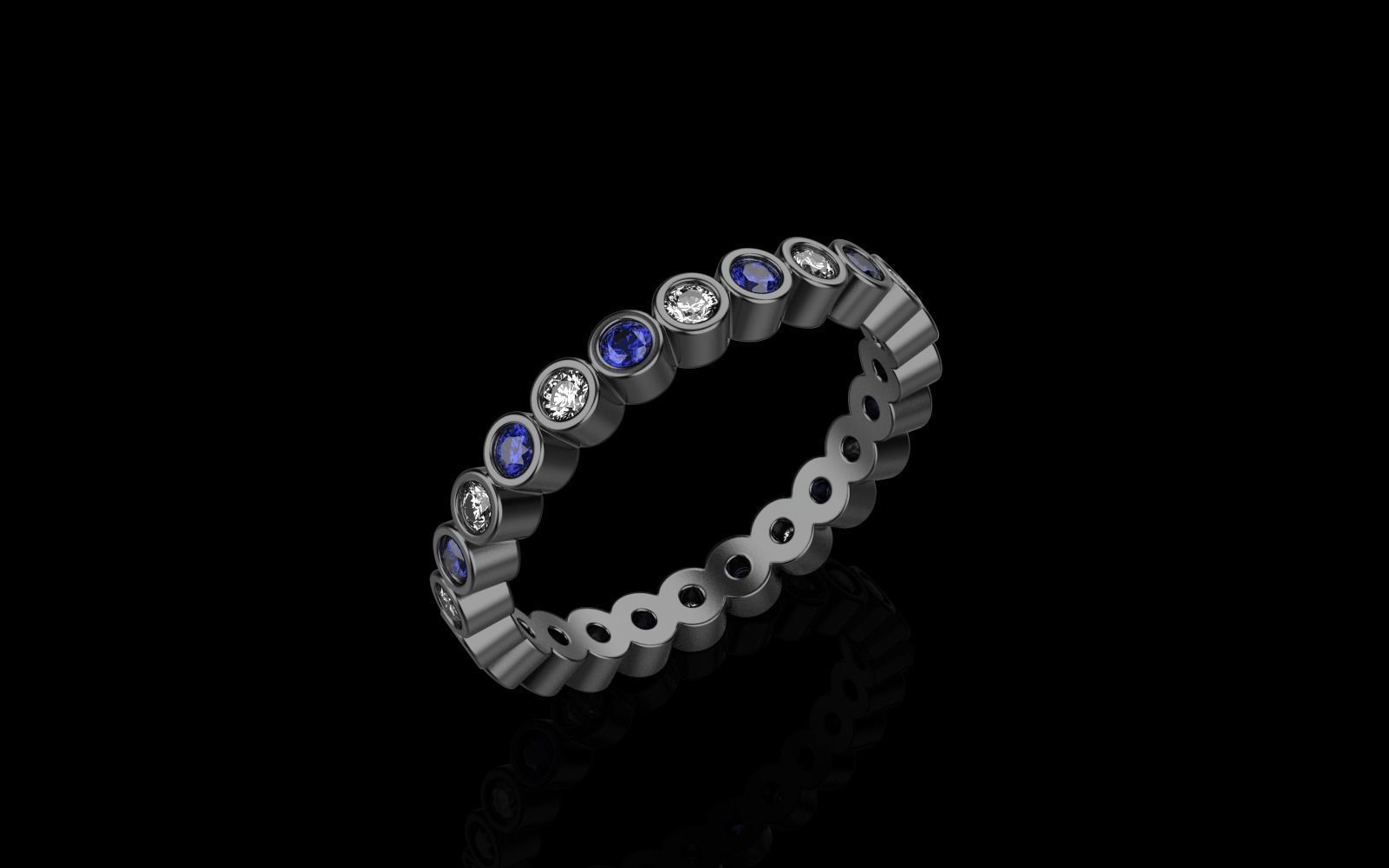 infinity bezel ring size 17  model 371 3D print model_28