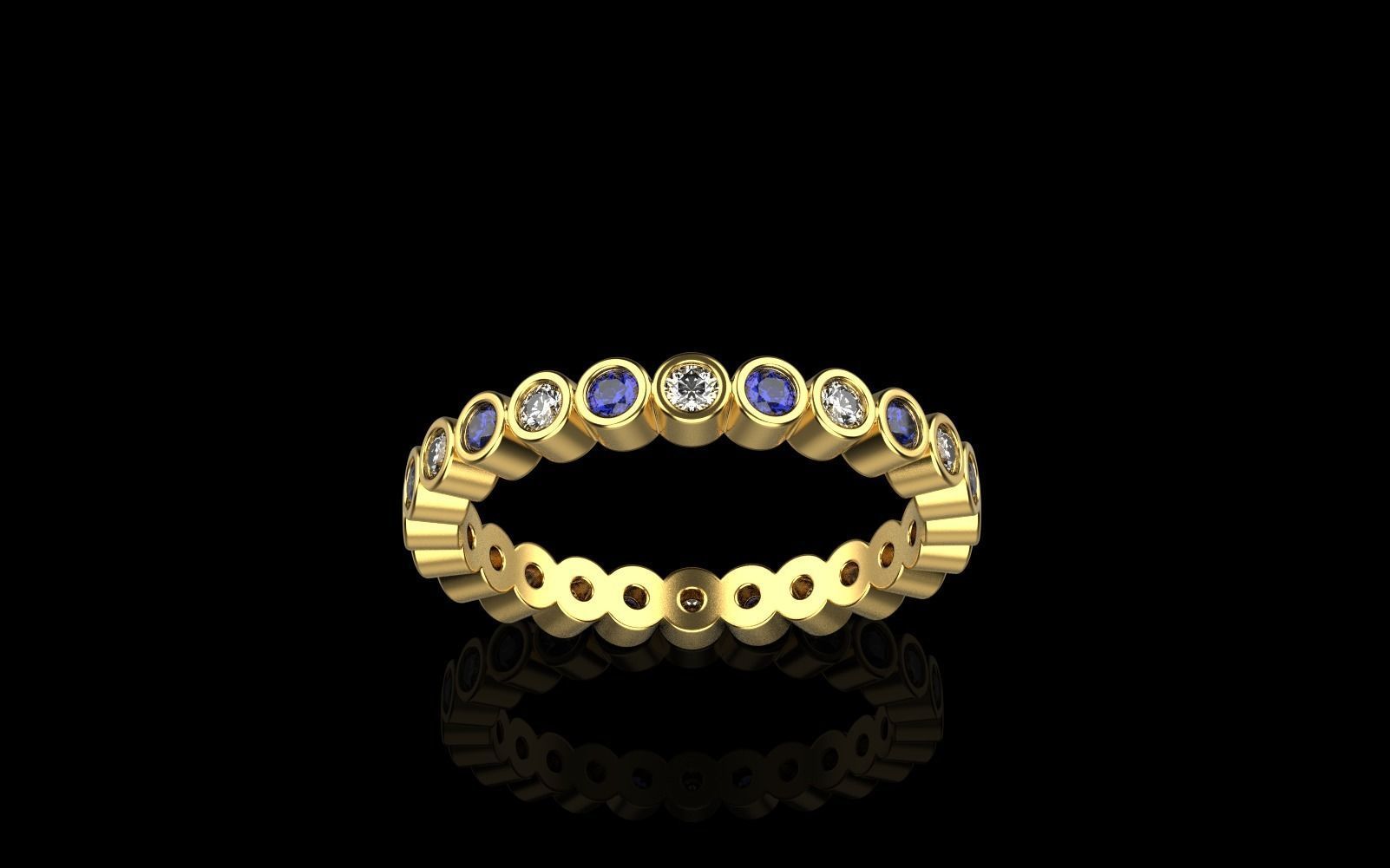 infinity bezel ring size 17  model 371 3D print model_19