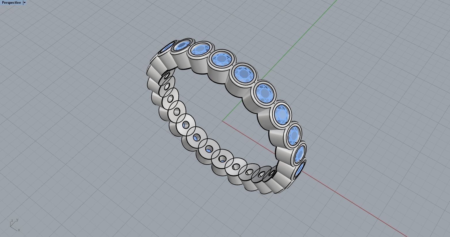 infinity bezel ring size 17  model 371 3D print model_16