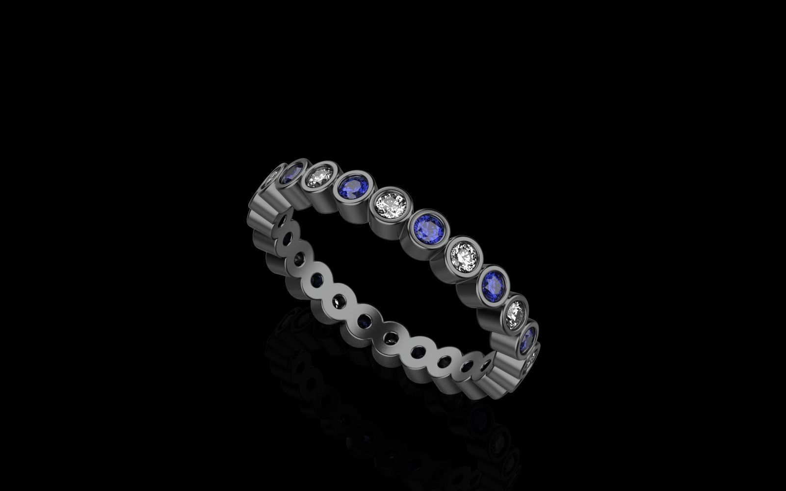 infinity bezel ring size 17  model 371 3D print model_32