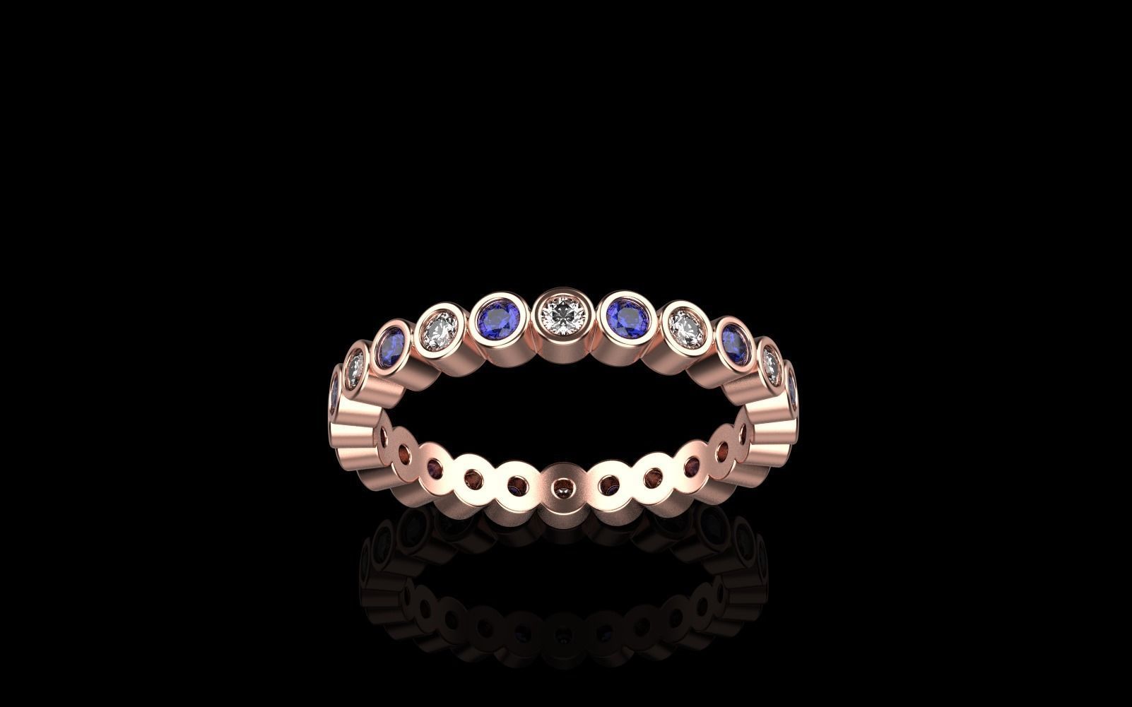 infinity bezel ring size 17  model 371 3D print model_22