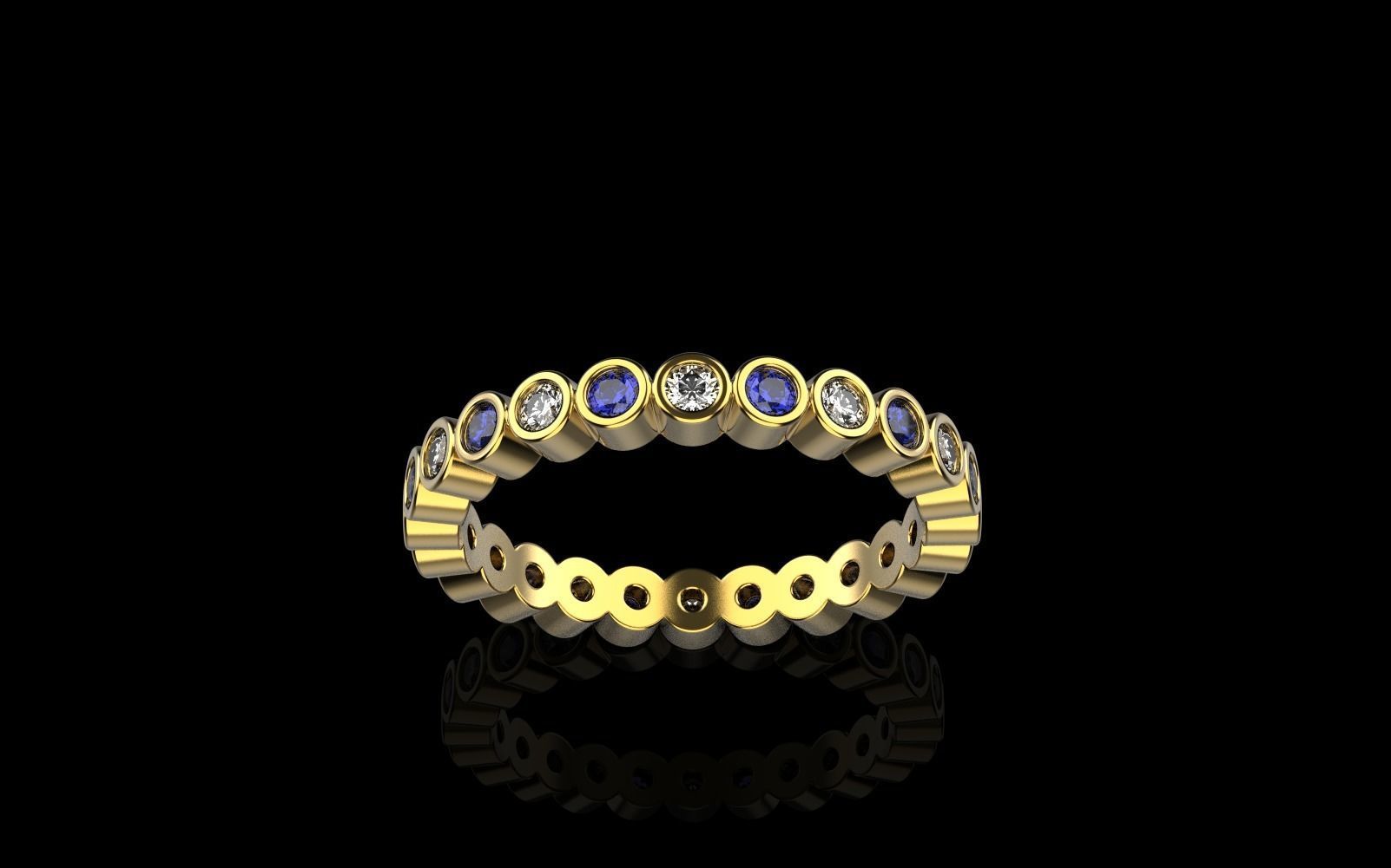 infinity bezel ring size 17  model 371 3D print model_24