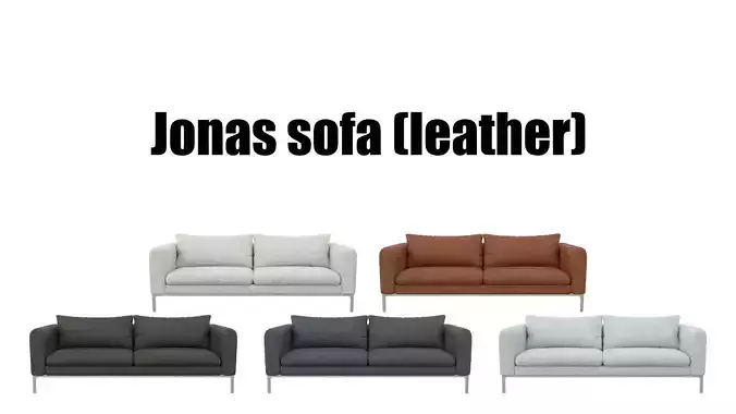 Common leather Jonas sofa Low-poly 3D model