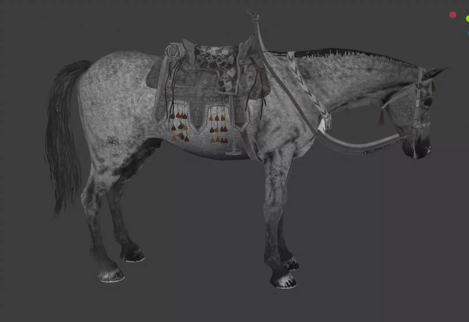 black horse Low-poly 3D model