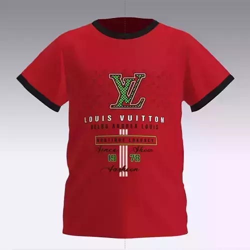 Louis Vuitton  t-shirt in Red for Kids T-shirt Low-poly 3D model