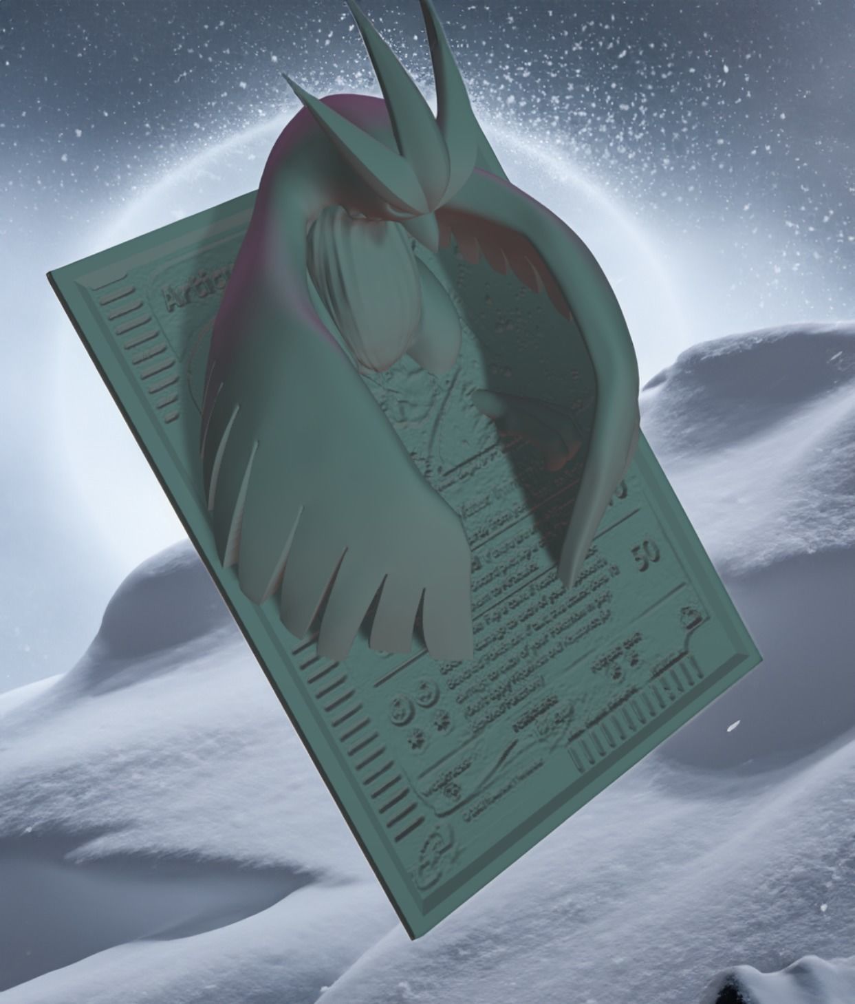 Legendary Birds Bundle Pokemon New Cards and Unique Poke Stand 3D print model_8