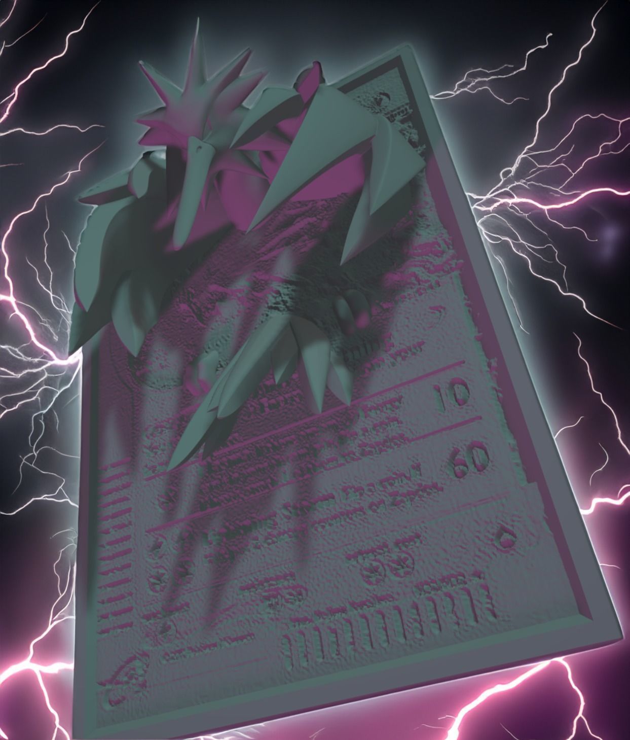 Legendary Birds Bundle Pokemon New Cards and Unique Poke Stand 3D print model_6