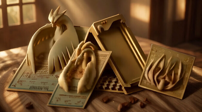 Legendary Birds Bundle  Pokemon New Cards and Unique Poke Stand 3D print model