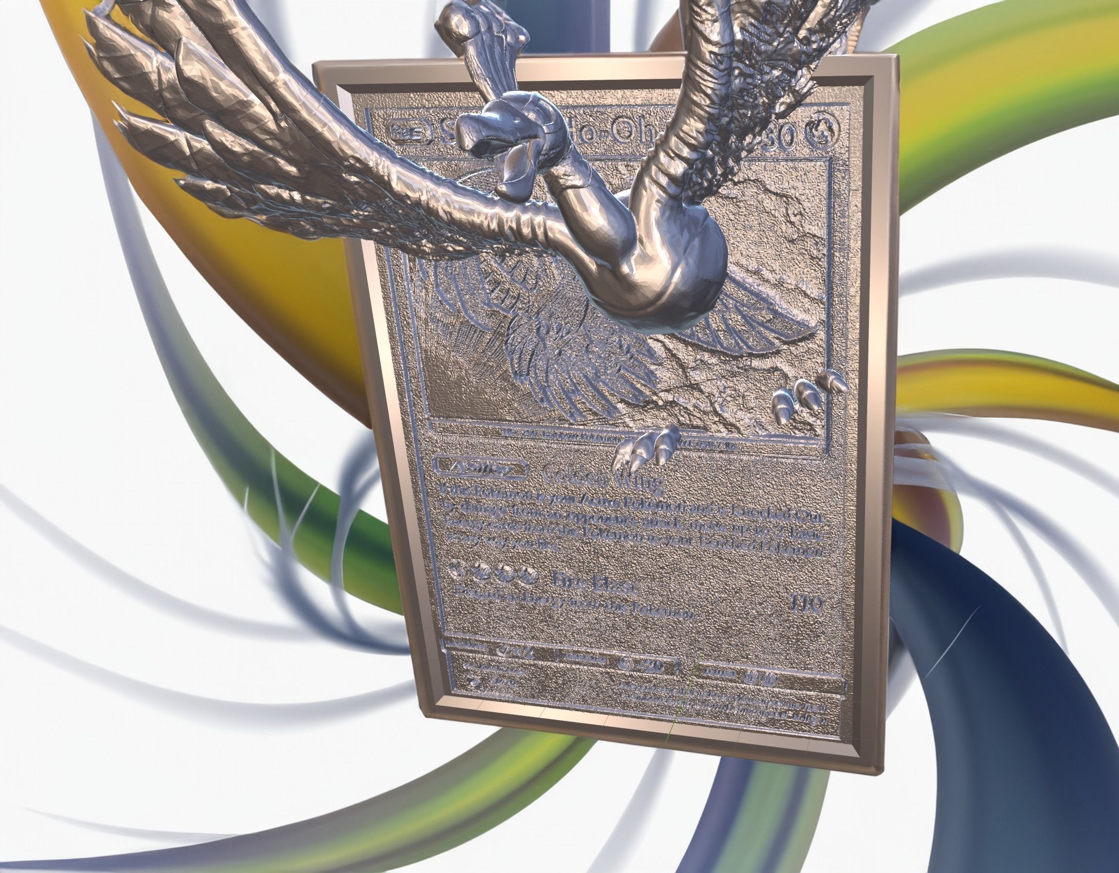 Ho Oh 3D 4D Card Custom 3D Printing File Pokemon New Card 3D print model_2