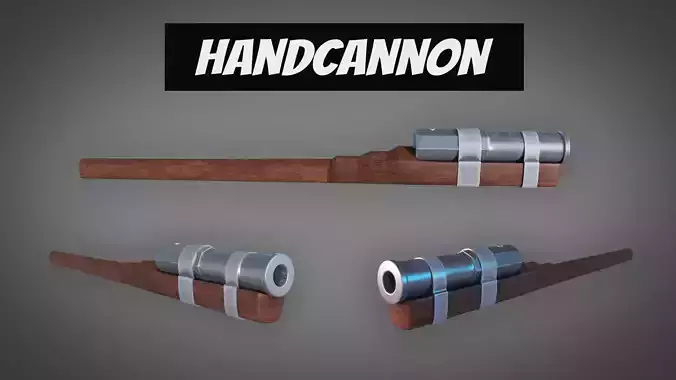 Medieval HandCannon 3D Model Lowpoly