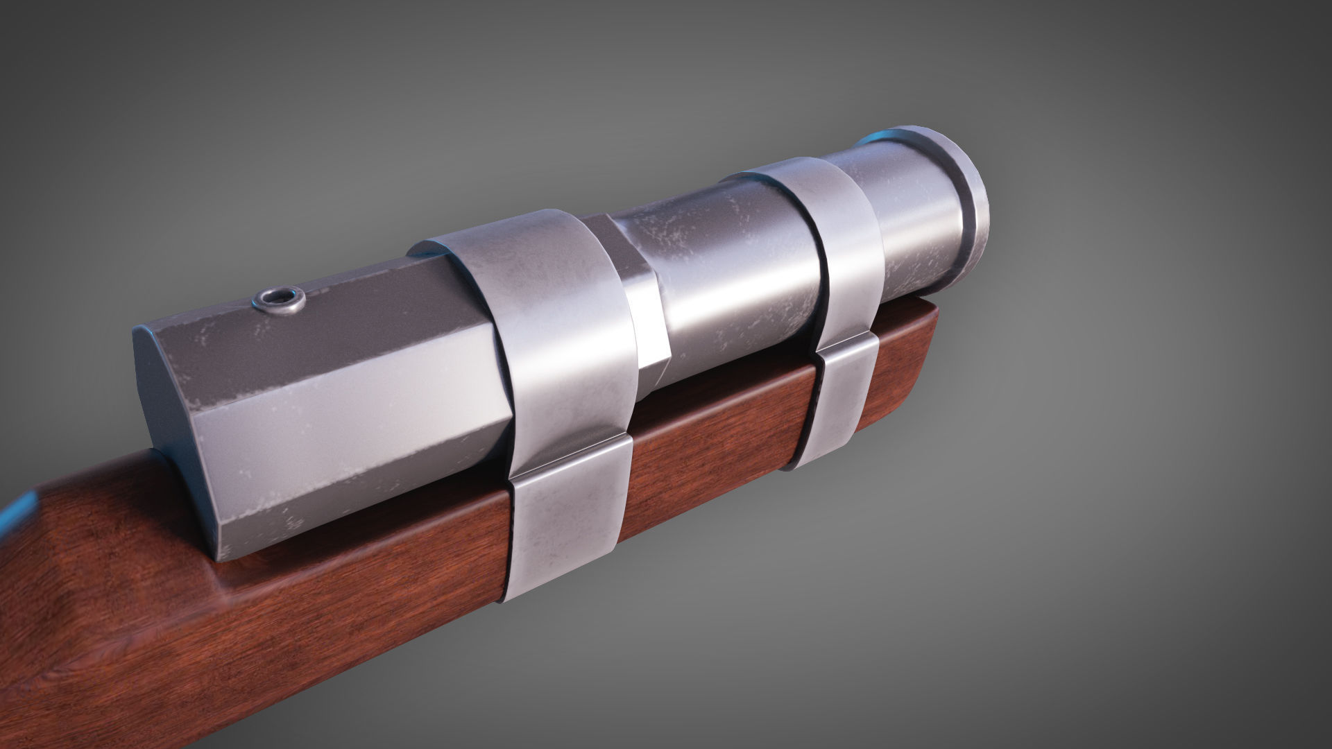 Medieval HandCannon 3D Model Lowpoly Low-poly 3D model_1