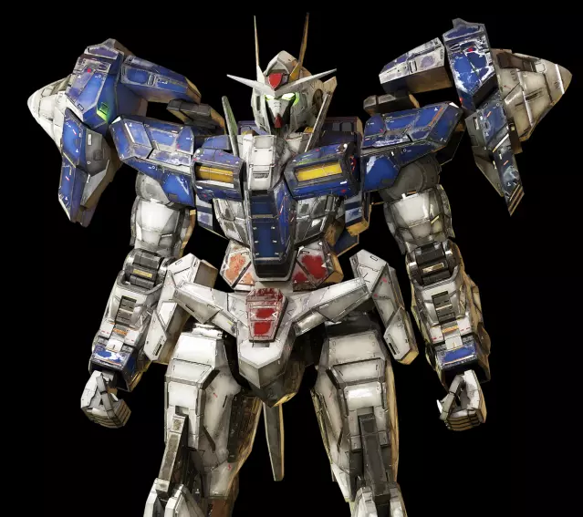 Reallistic OO GUNDAM 3d model rigged game ready Low-poly 3D model_0