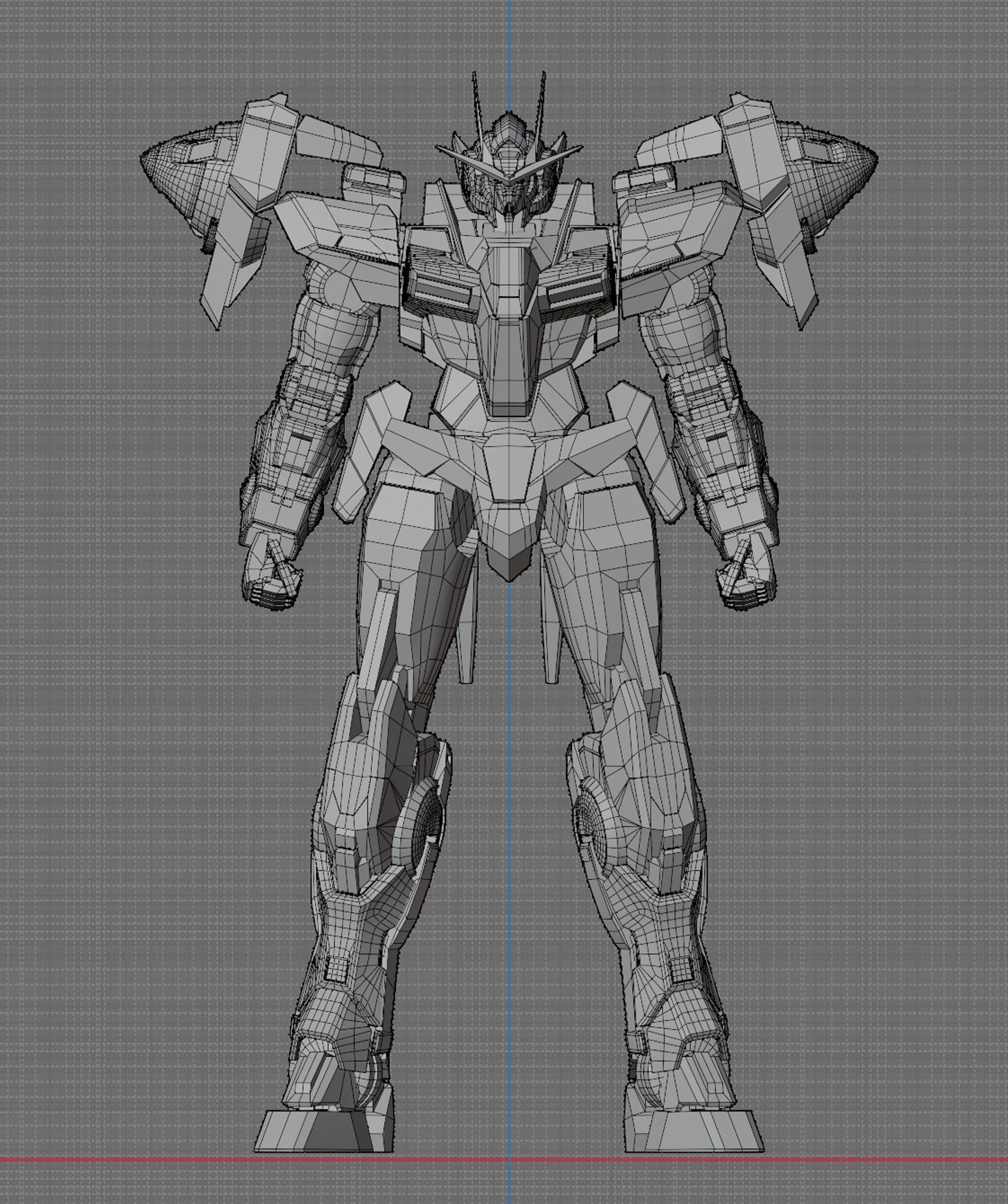 Reallistic OO GUNDAM 3d model rigged game ready Low-poly 3D model_5