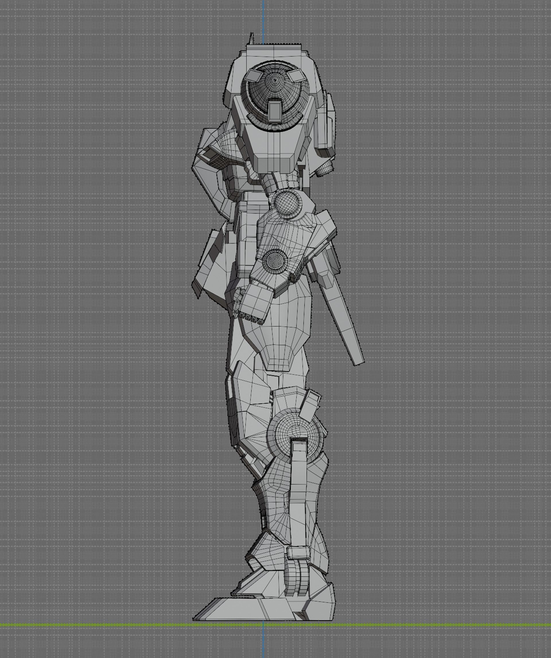 Reallistic OO GUNDAM 3d model rigged game ready Low-poly 3D model_6