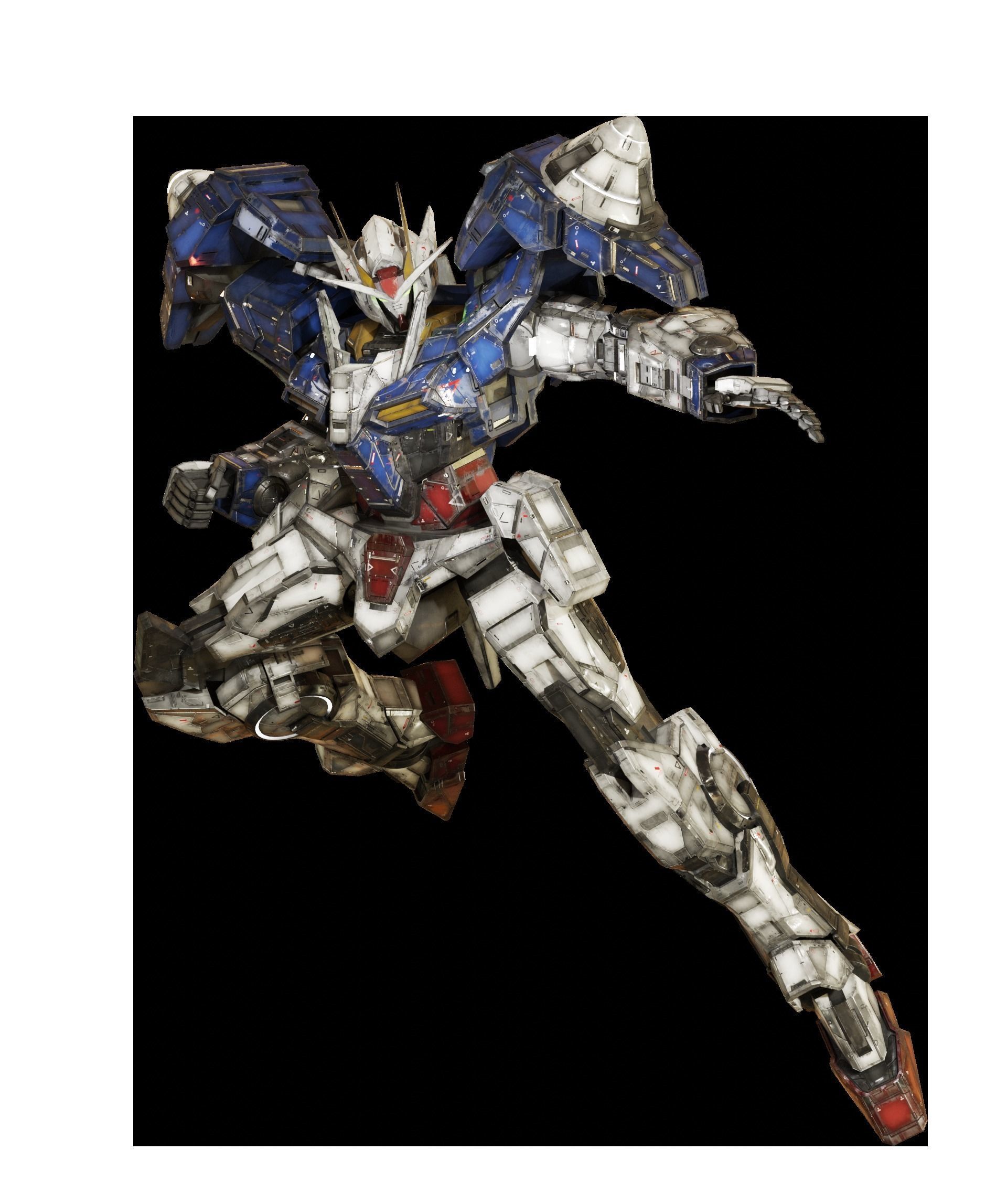 Reallistic OO GUNDAM 3d model rigged game ready Low-poly 3D model_3
