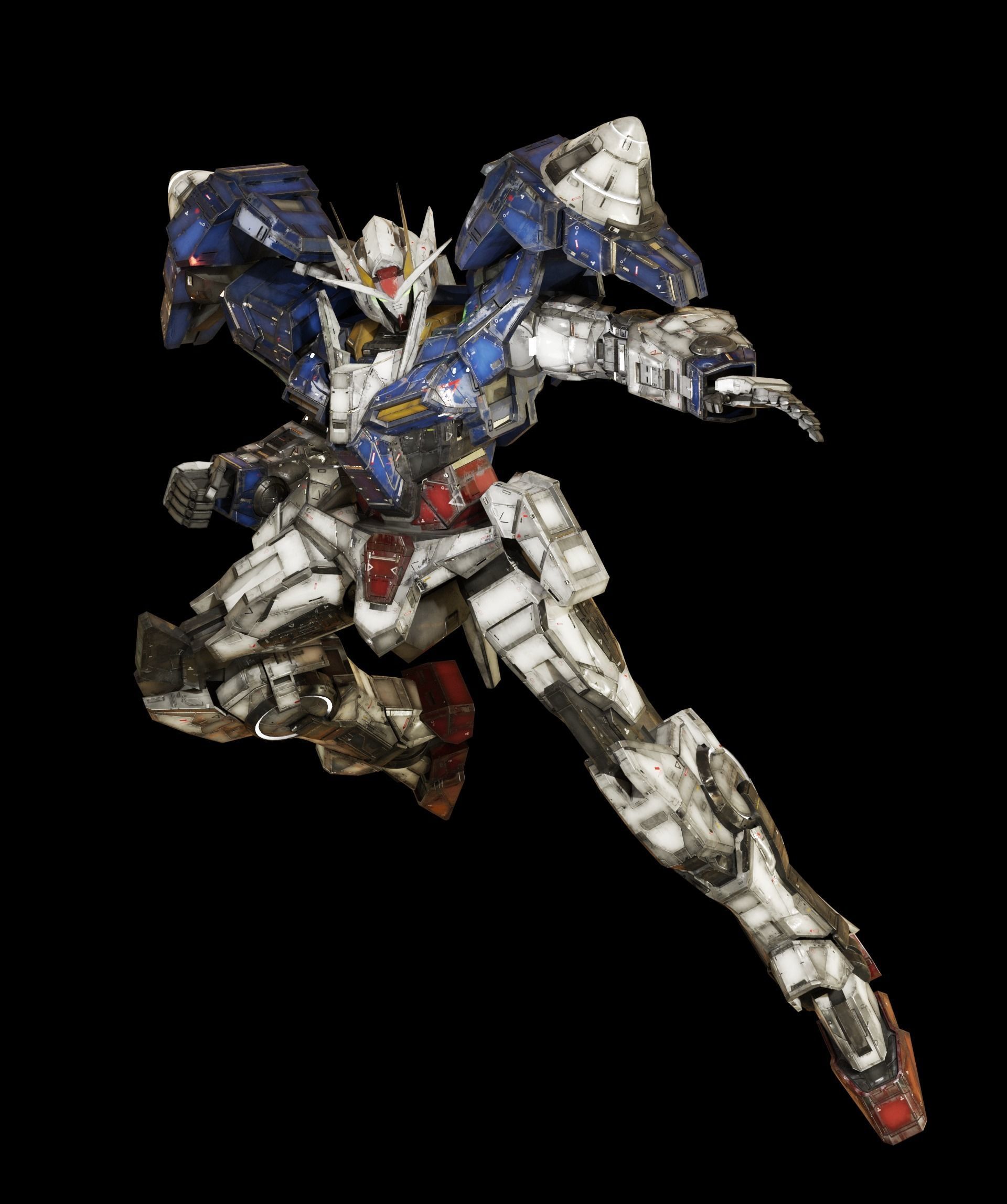 Reallistic OO GUNDAM 3d model rigged game ready Low-poly 3D model_7