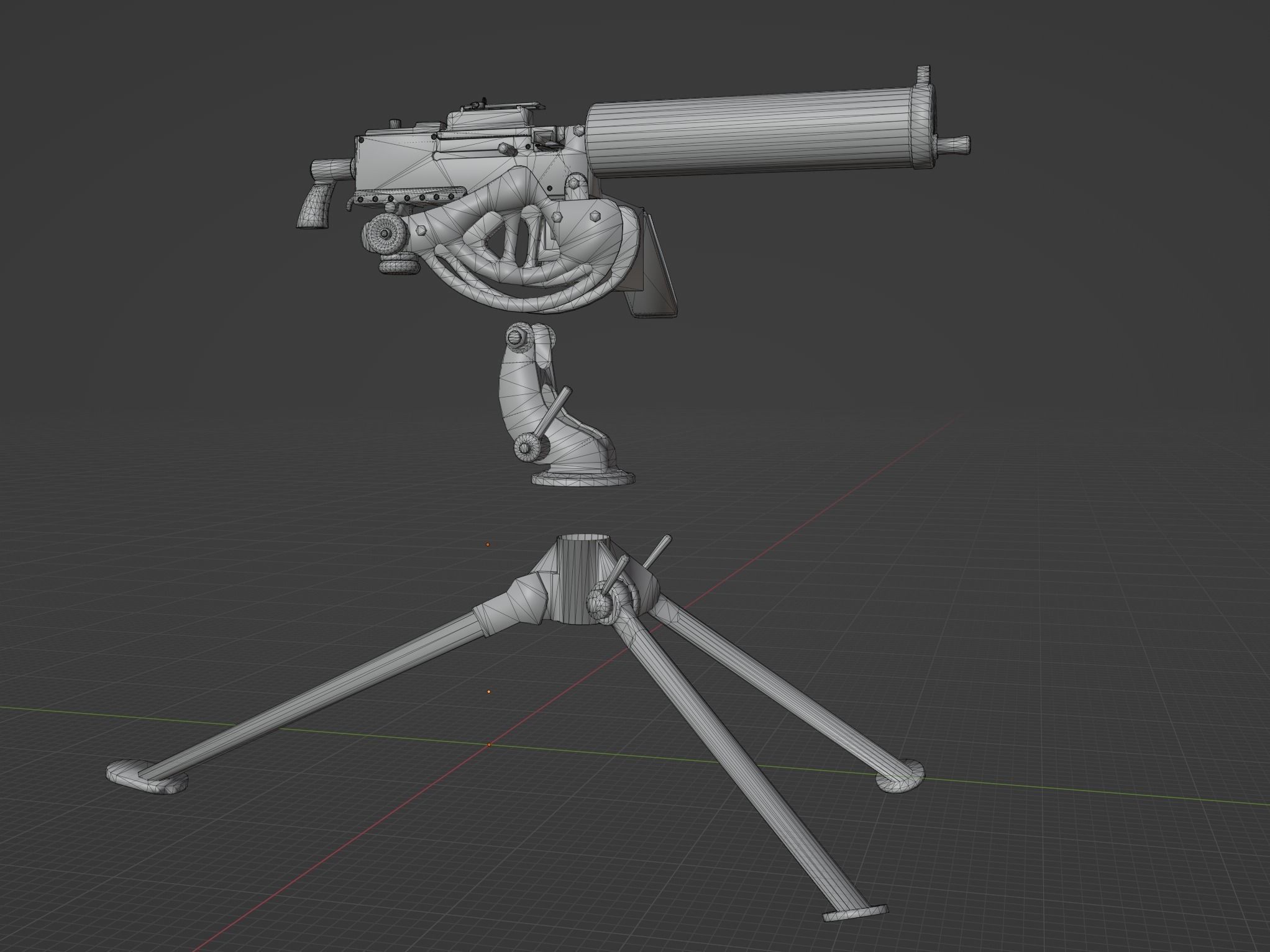 M1917 Browning Low-poly 3D model_11