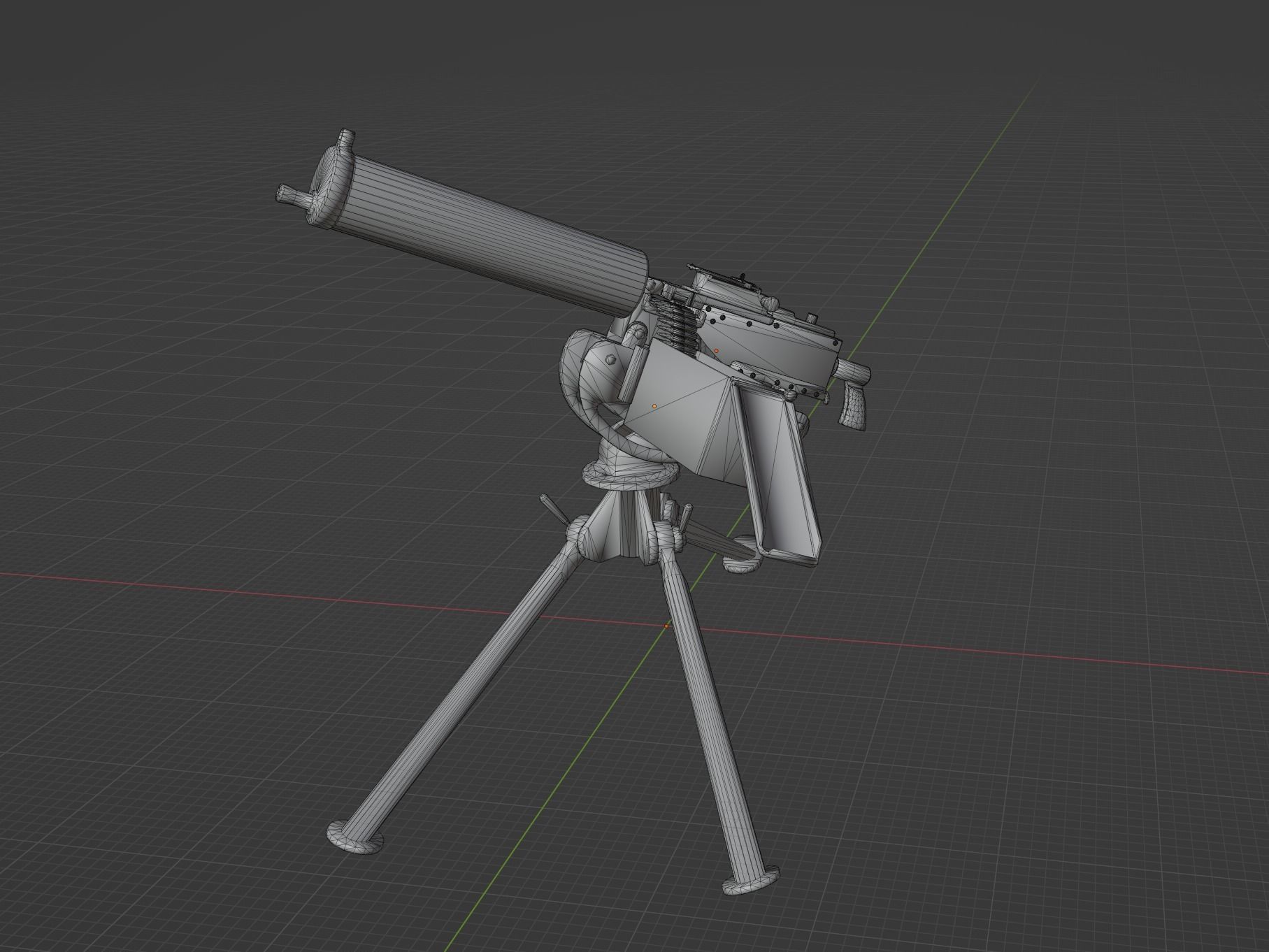 M1917 Browning Low-poly 3D model_10