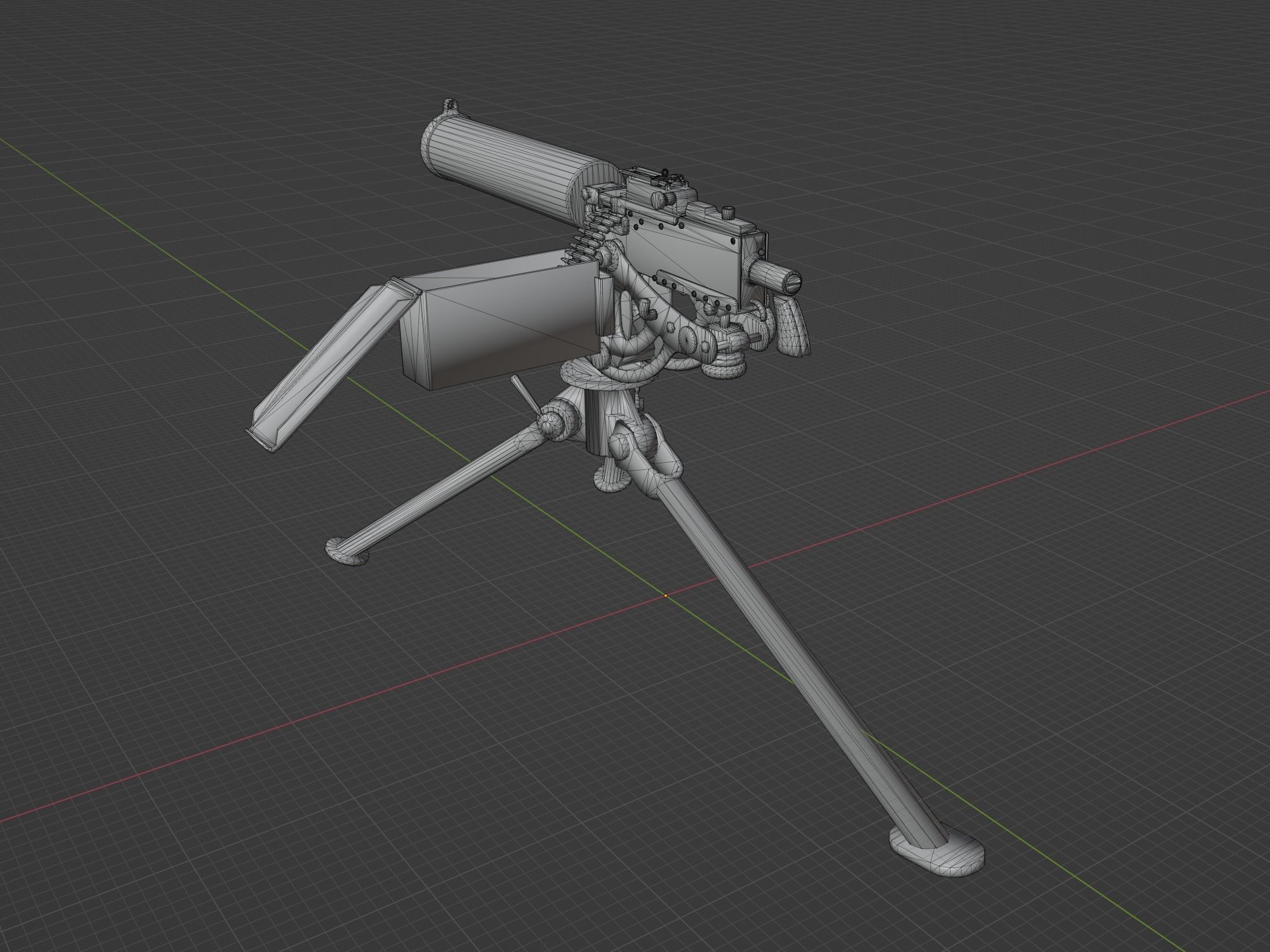 M1917 Browning Low-poly 3D model_2