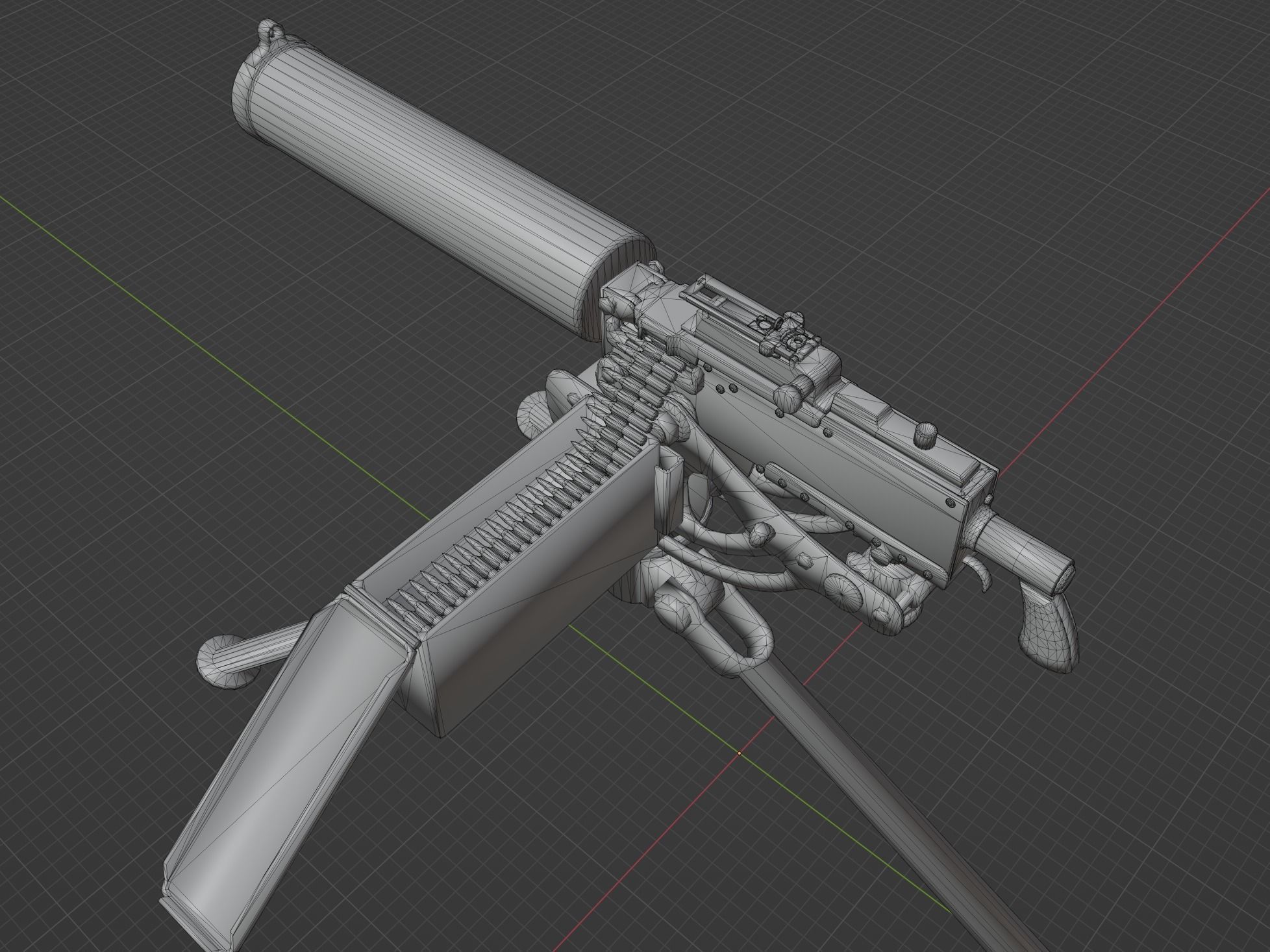 M1917 Browning Low-poly 3D model_8