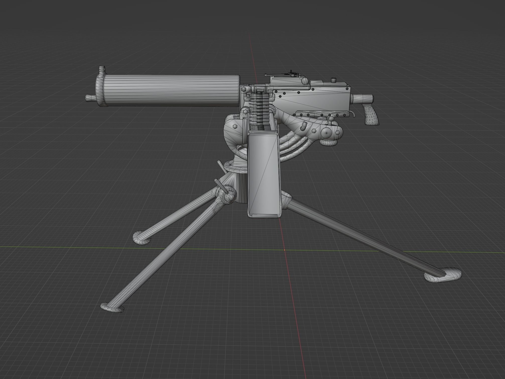 M1917 Browning Low-poly 3D model_1