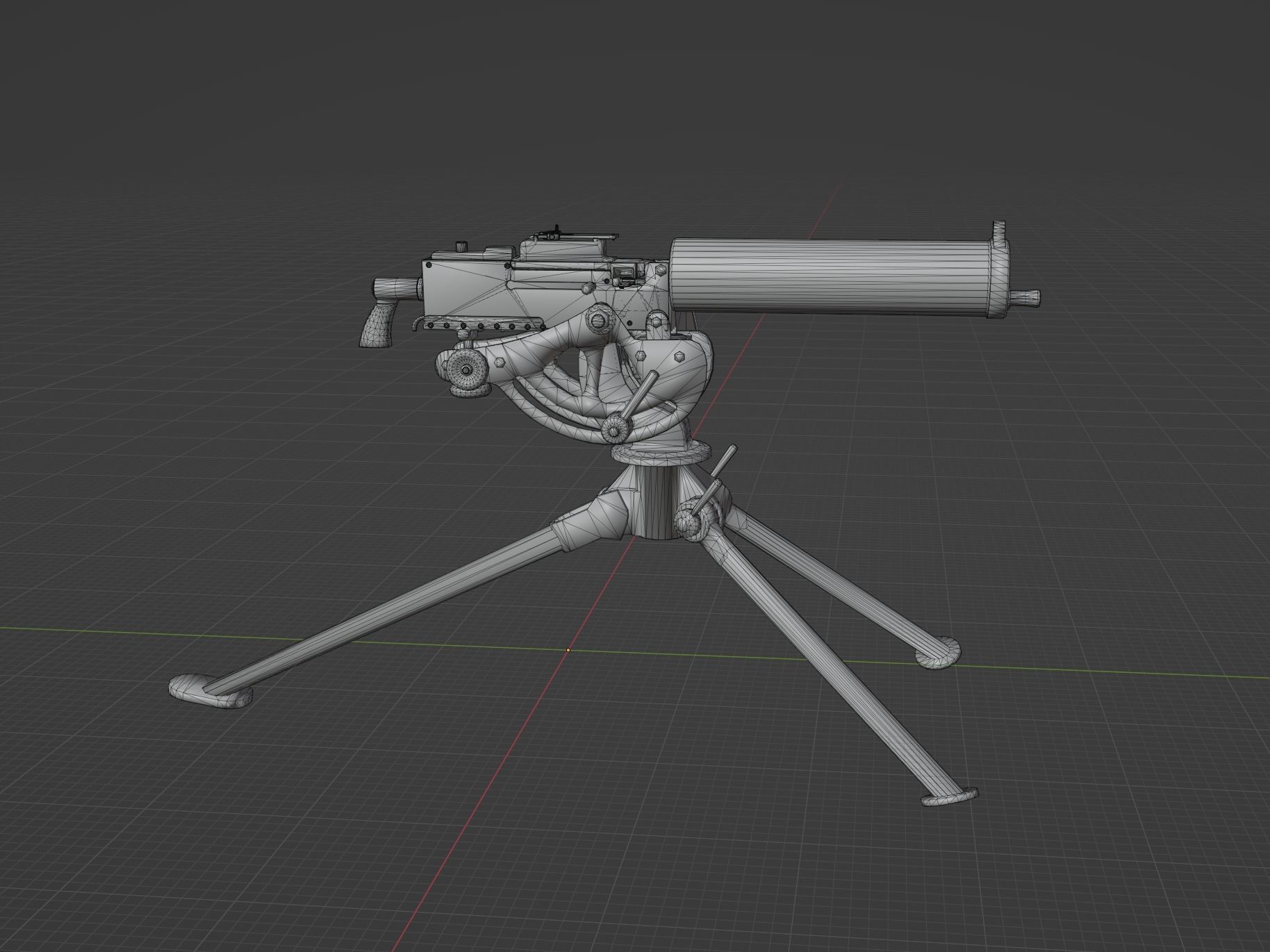 M1917 Browning Low-poly 3D model_5