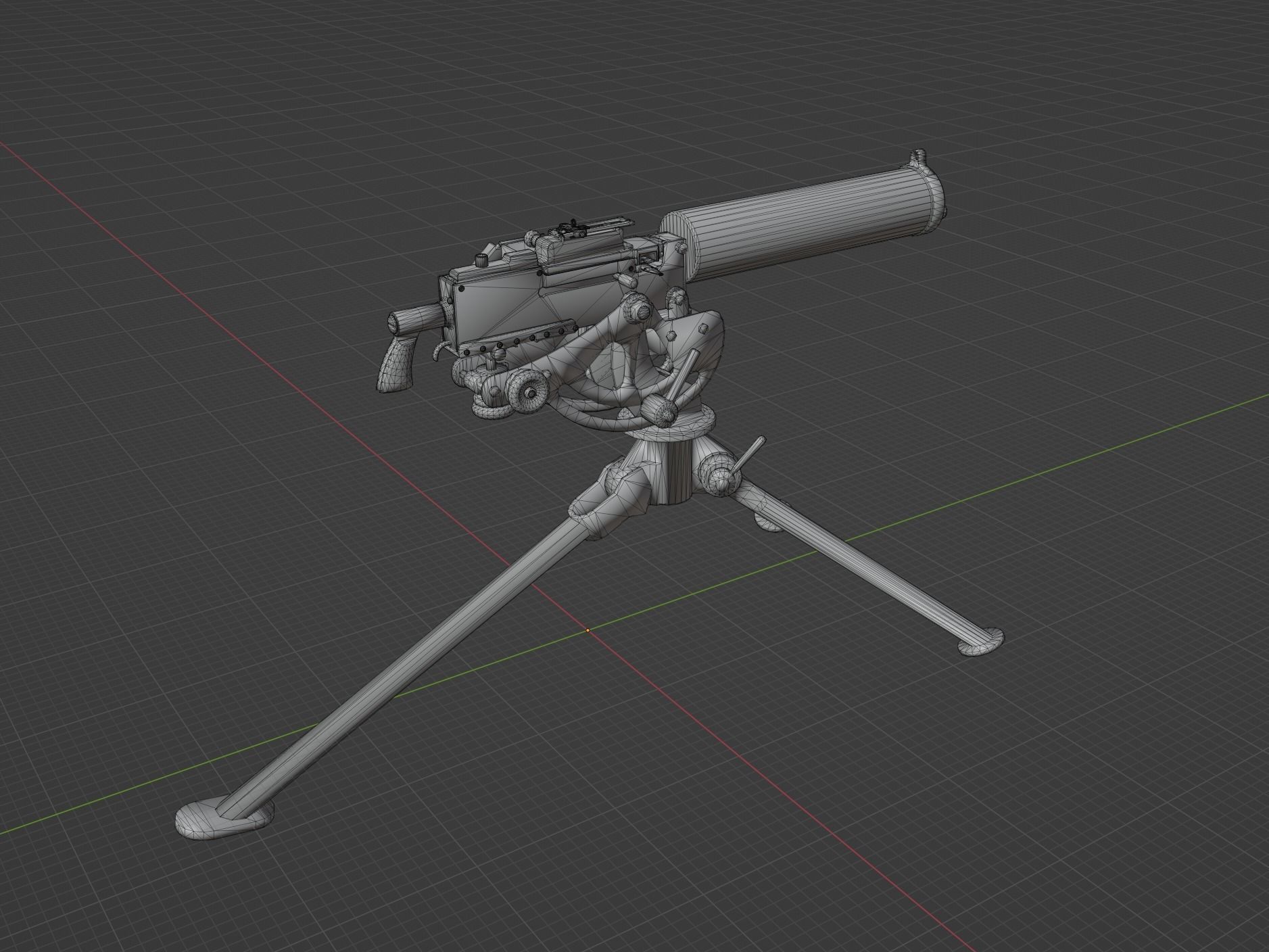 M1917 Browning Low-poly 3D model_4