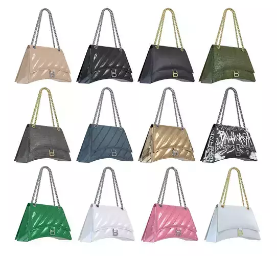 Balenciaga Crush Medium Chain Bag 3D Model Collection